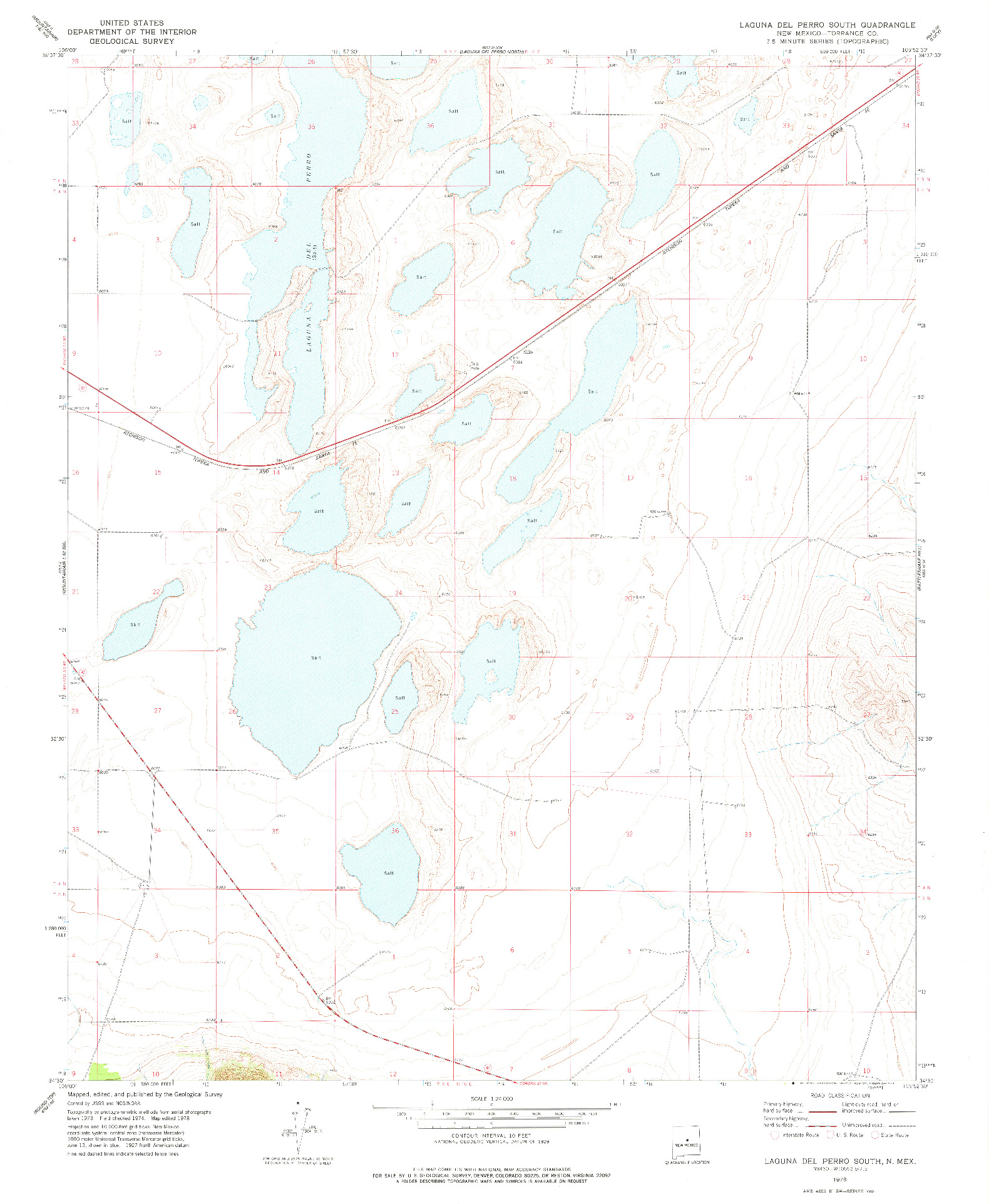 USGS 1:24000-SCALE QUADRANGLE FOR LAGUNA DEL PERRO SOUTH, NM 1978