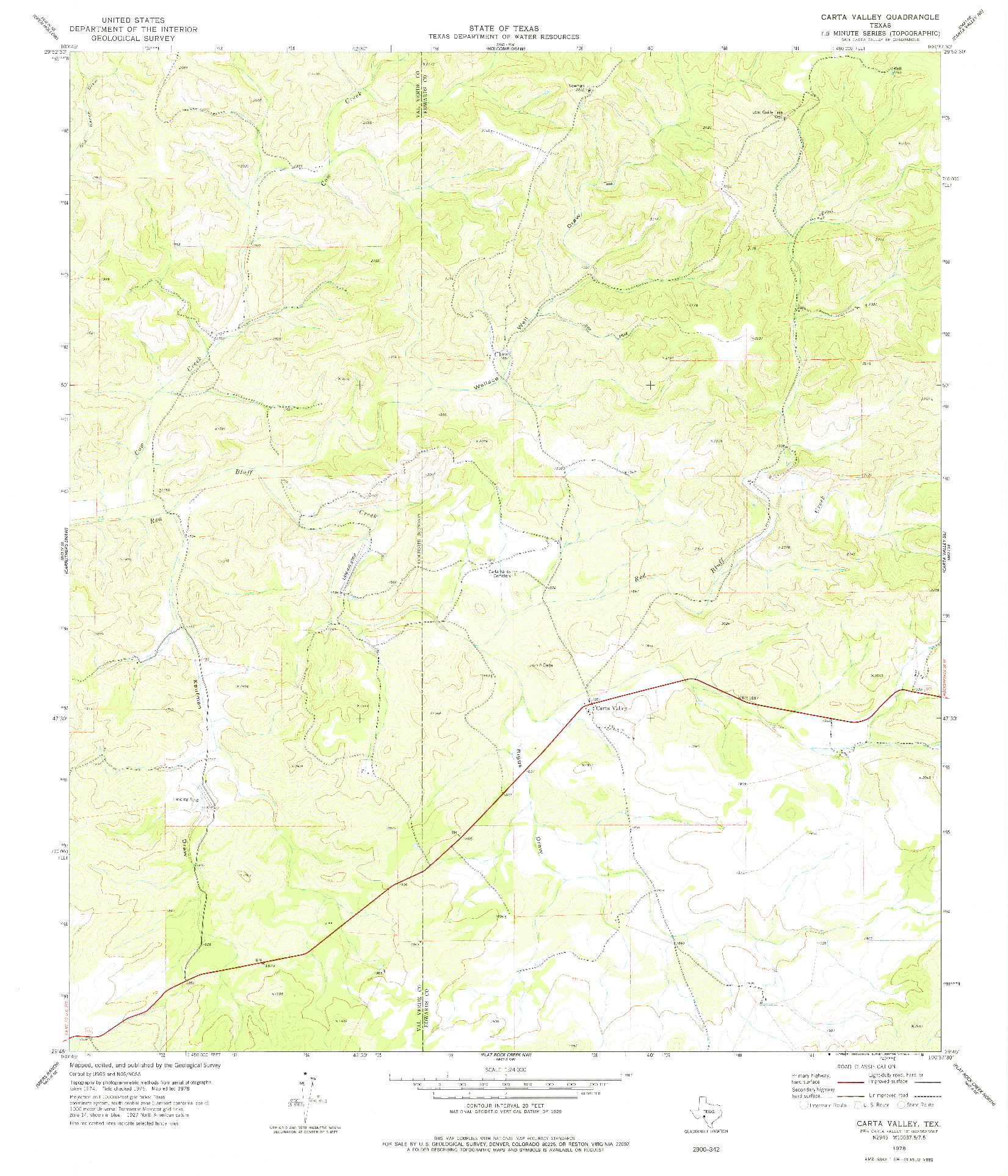 USGS 1:24000-SCALE QUADRANGLE FOR CARTA VALLEY, TX 1978