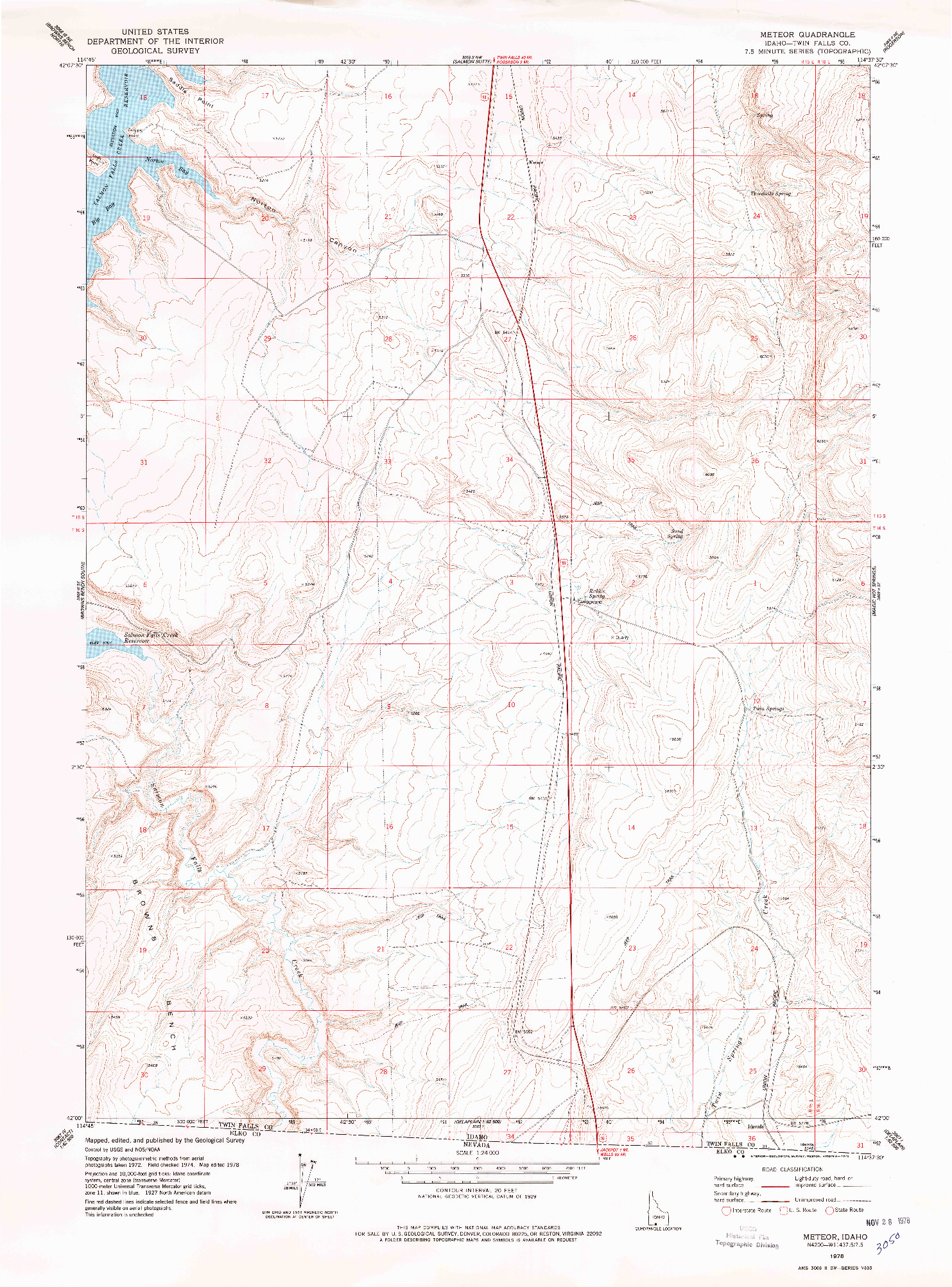 USGS 1:24000-SCALE QUADRANGLE FOR METEOR, ID 1978