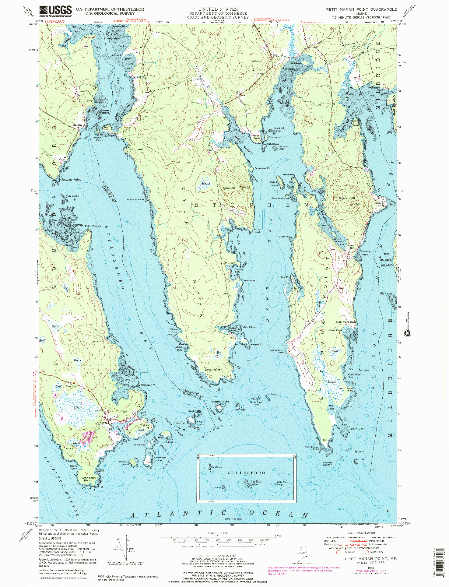 USGS 1:24000-SCALE QUADRANGLE FOR PETIT MANAN POINT, ME 1948