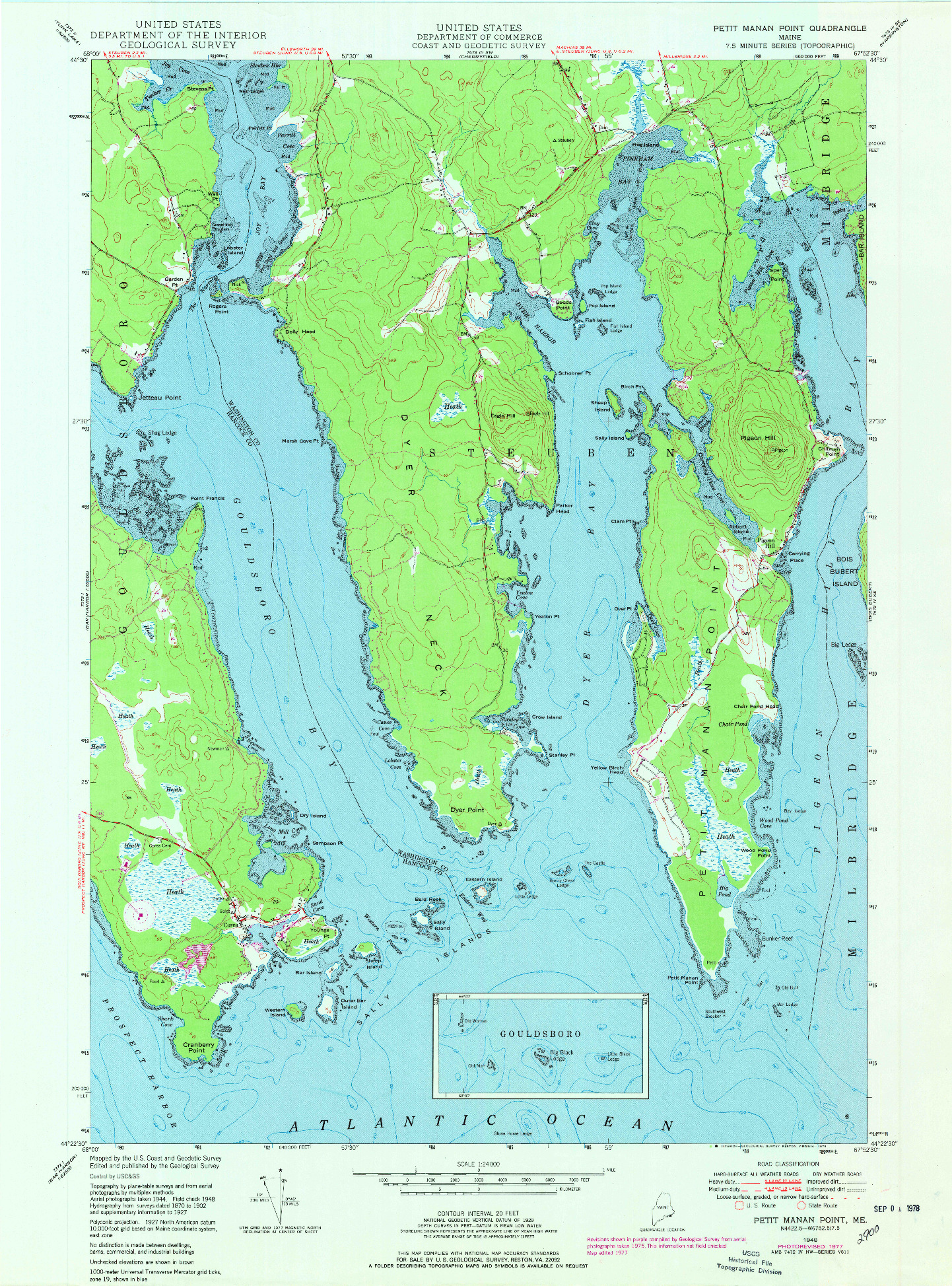 USGS 1:24000-SCALE QUADRANGLE FOR PETIT MANAN POINT, ME 1948