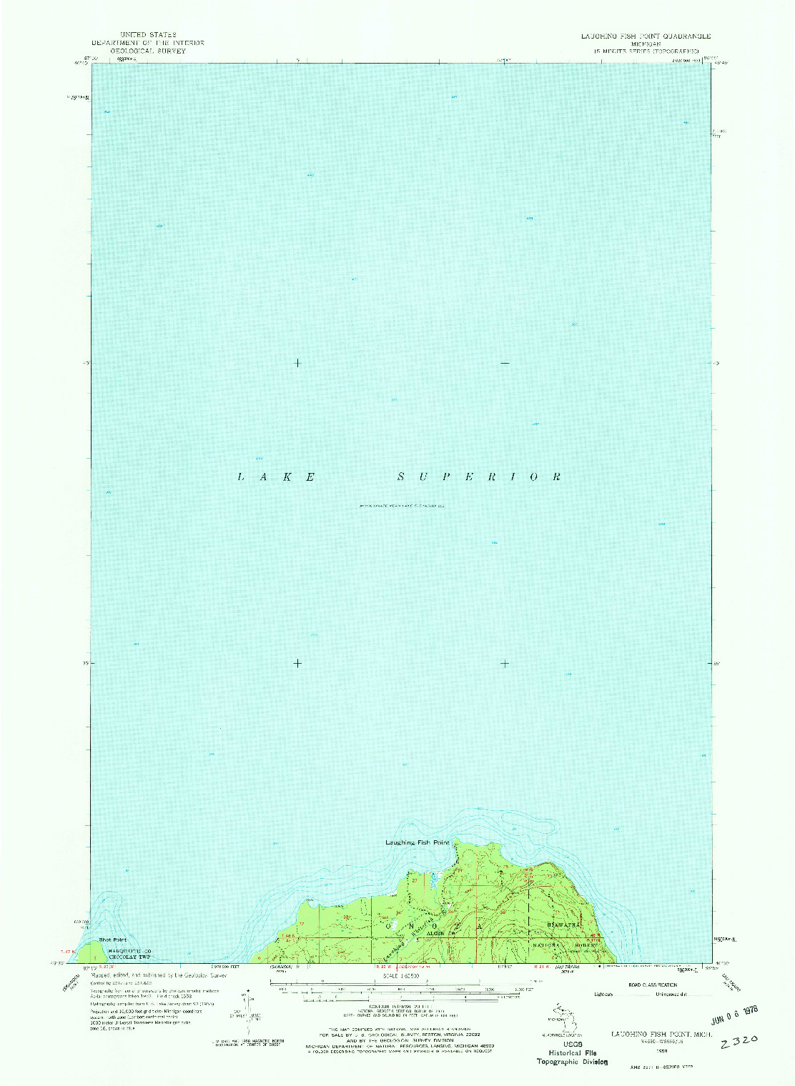 USGS 1:62500-SCALE QUADRANGLE FOR LAUGHING FISH POINT, MI 1958