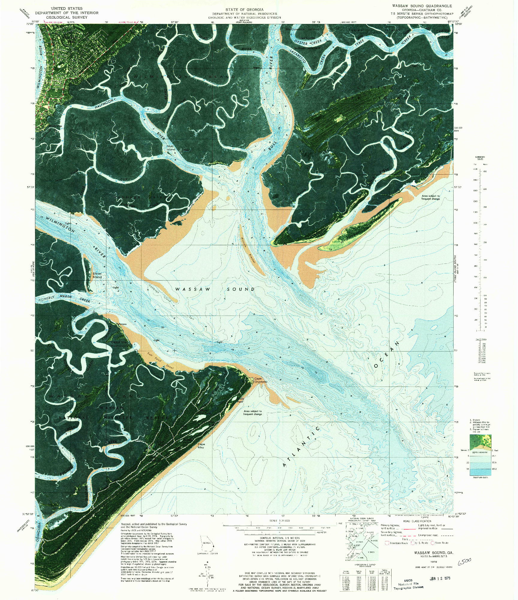 USGS 1:24000-SCALE QUADRANGLE FOR WASSAW SOUND, GA 1978