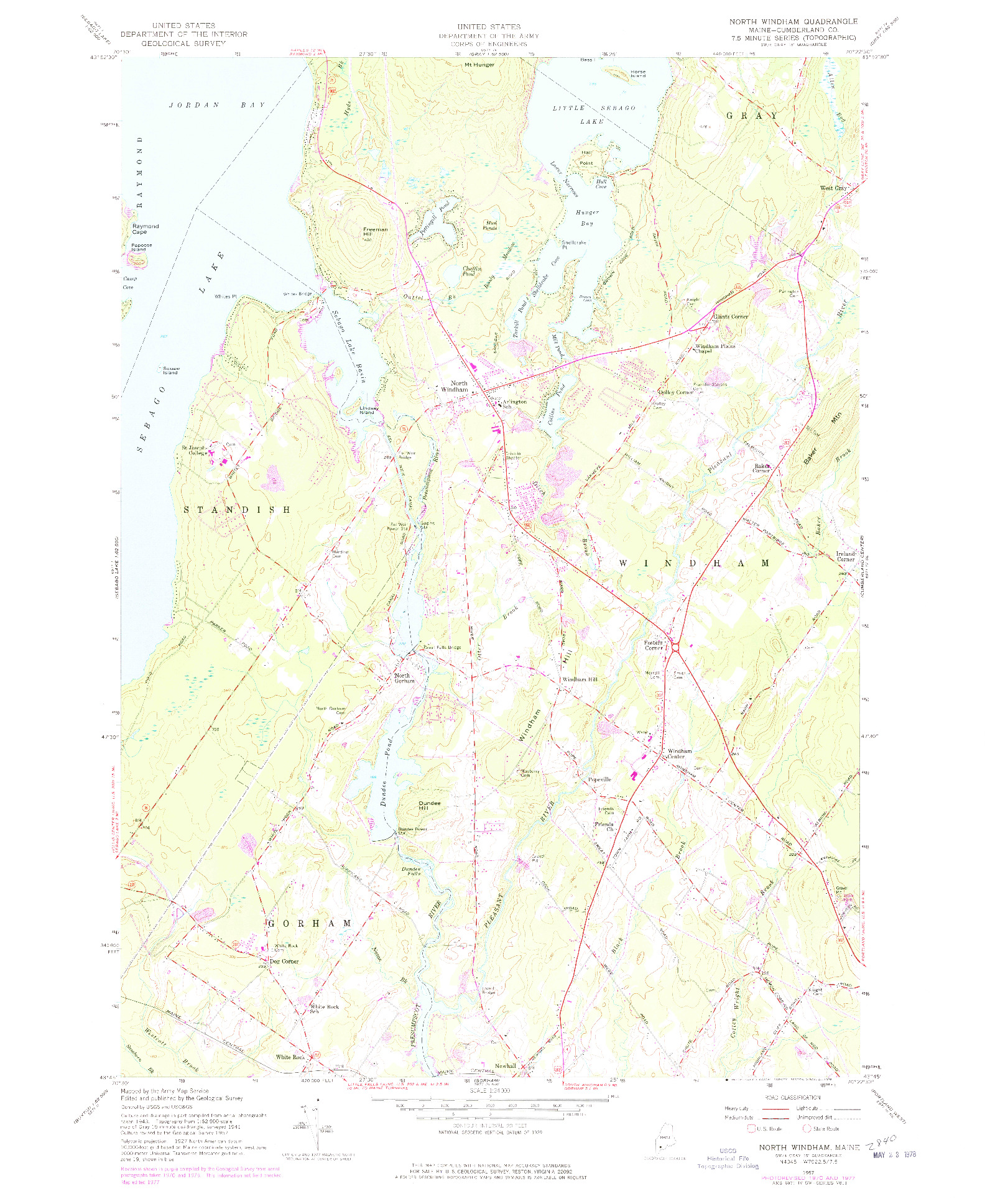 USGS 1:24000-SCALE QUADRANGLE FOR NORTH WINDHAM, ME 1957