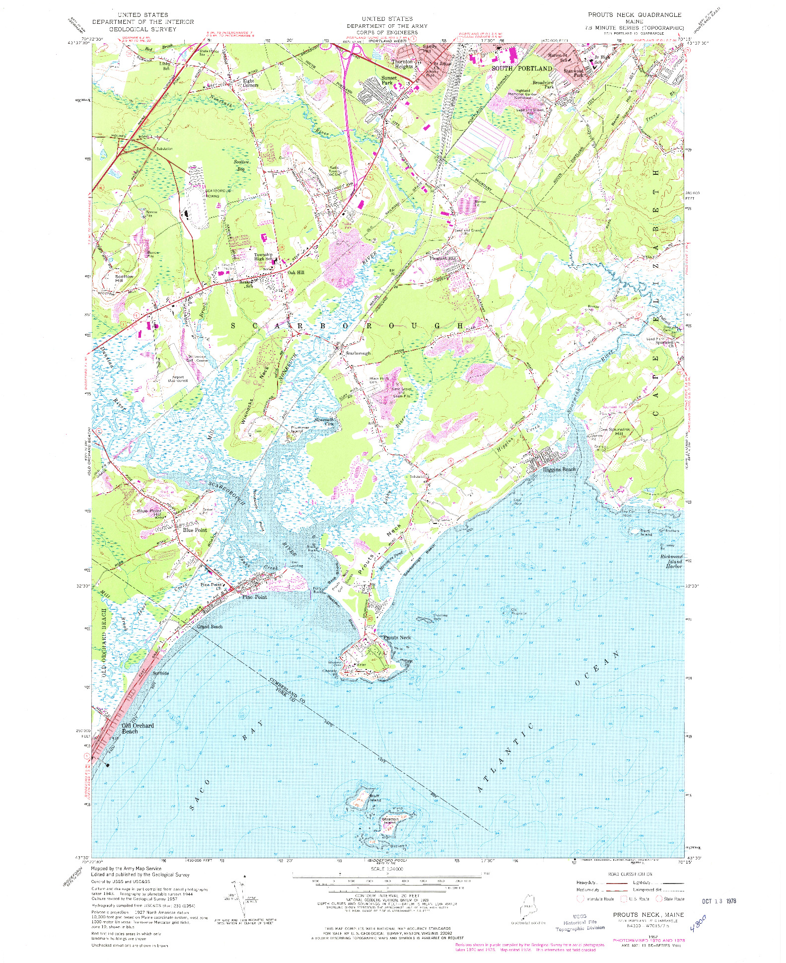 USGS 1:24000-SCALE QUADRANGLE FOR PROUTS NECK, ME 1957