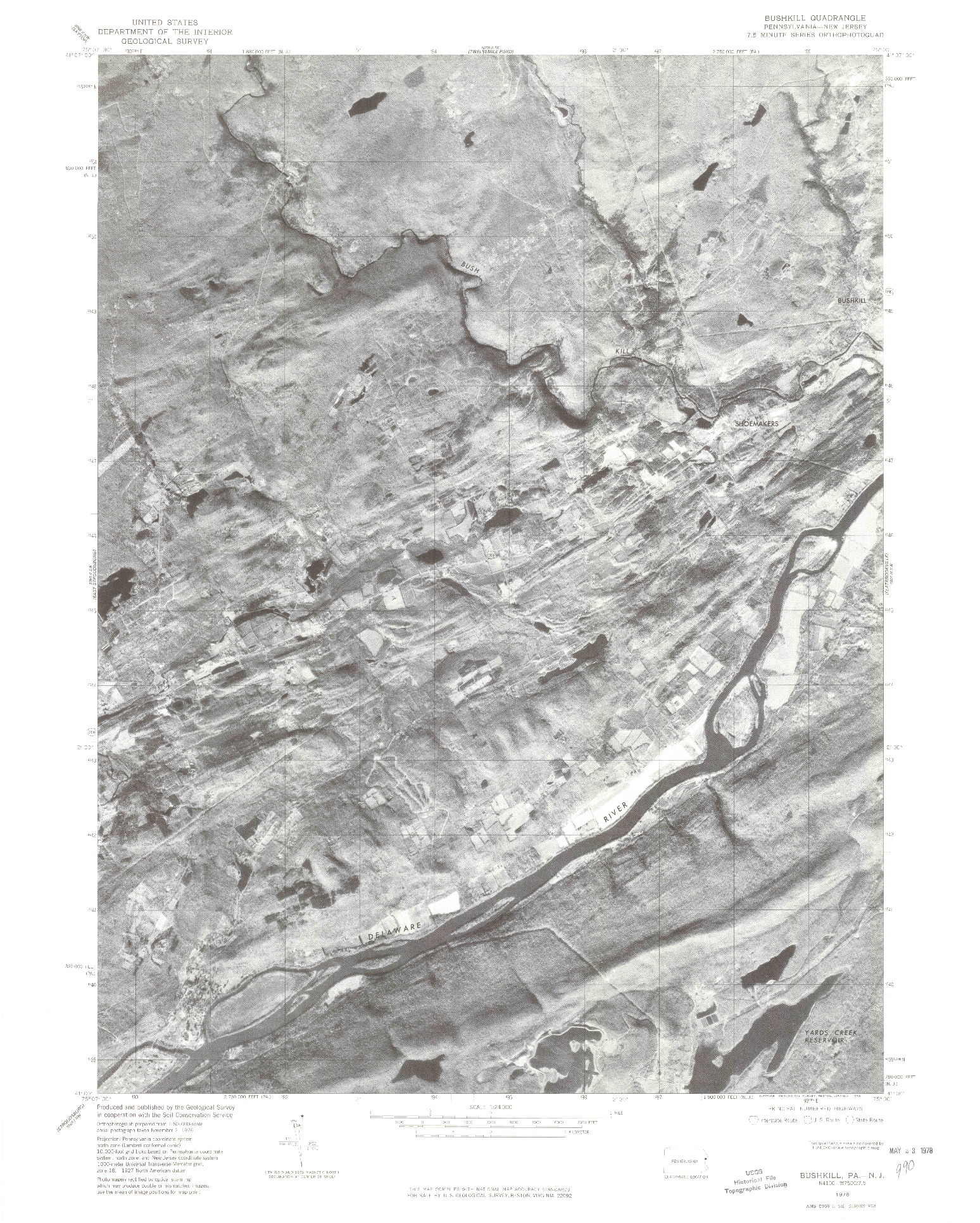 USGS 1:24000-SCALE QUADRANGLE FOR BUSHKILL, PA 1976