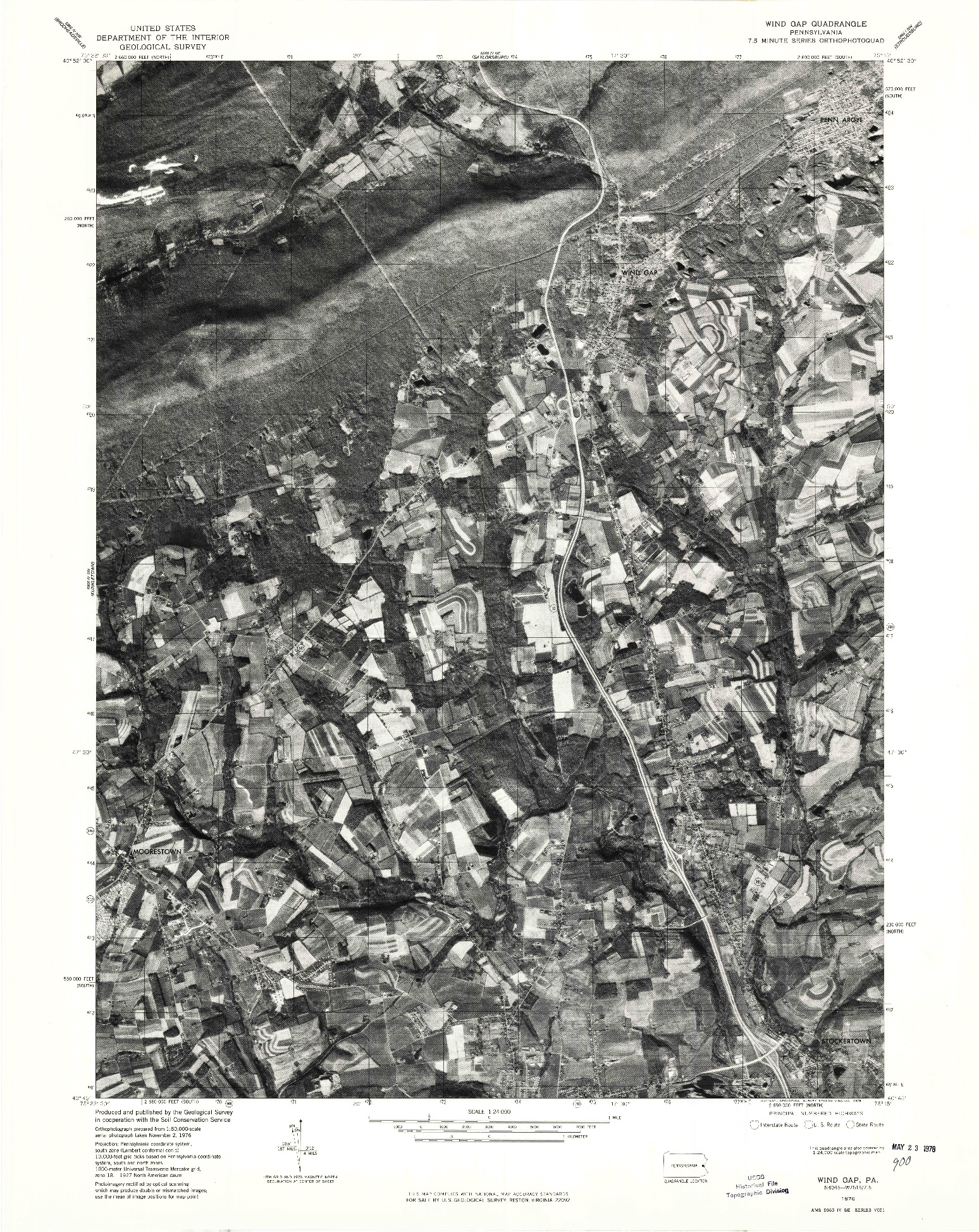 USGS 1:24000-SCALE QUADRANGLE FOR WIND GAP, PA 1976