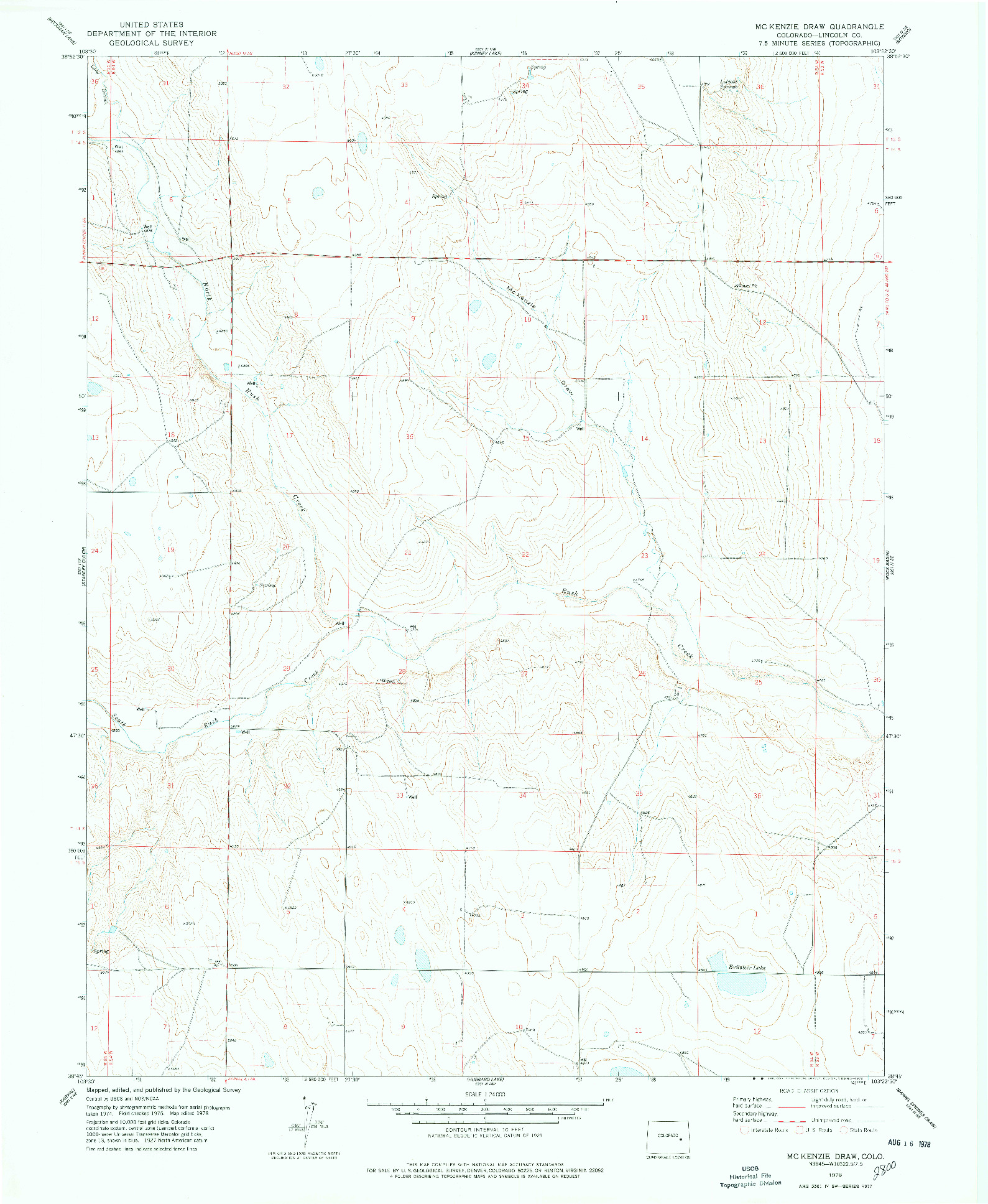 USGS 1:24000-SCALE QUADRANGLE FOR MC KENZIE DRAW, CO 1978