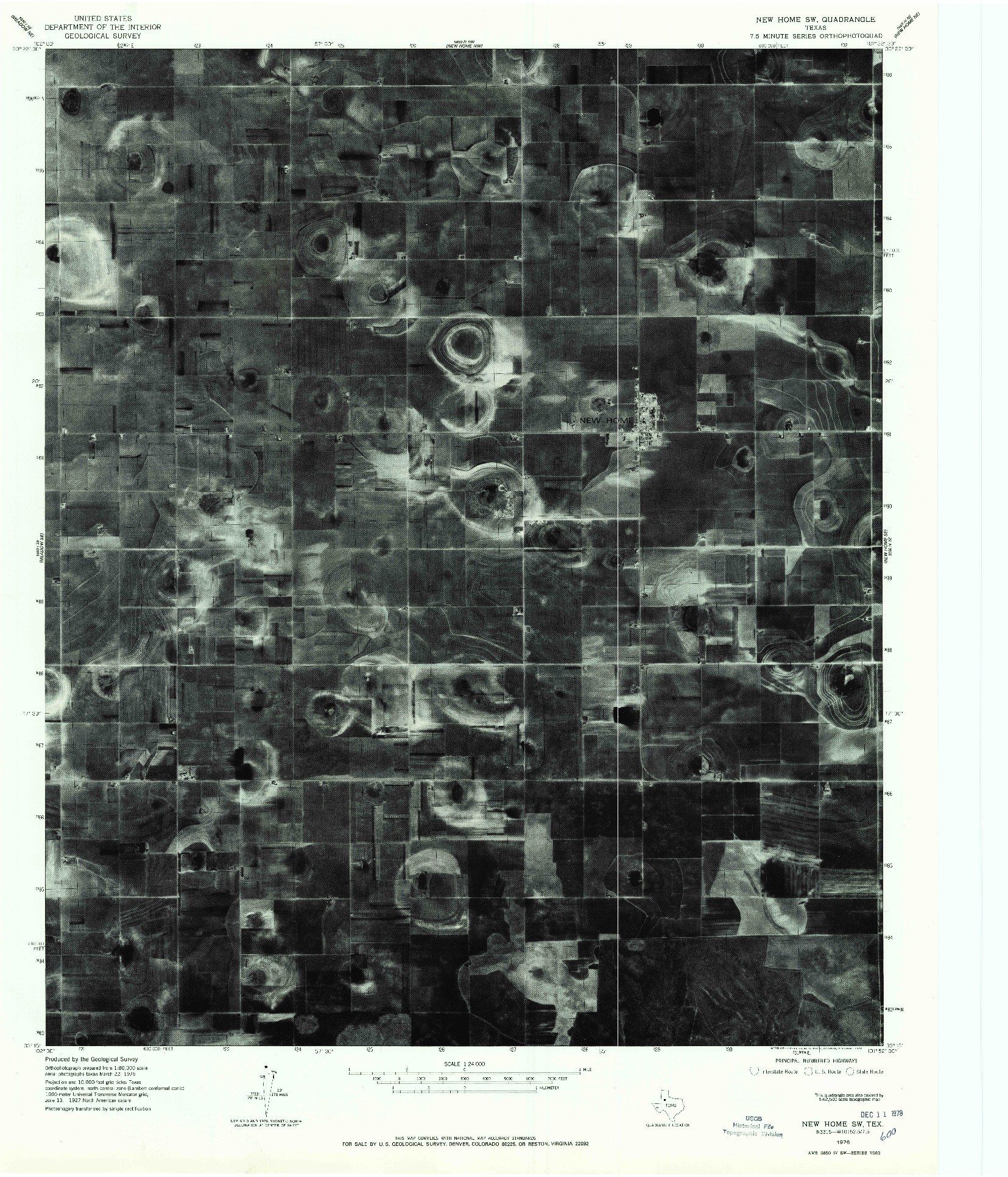 USGS 1:24000-SCALE QUADRANGLE FOR NEW HOME SW, TX 1976