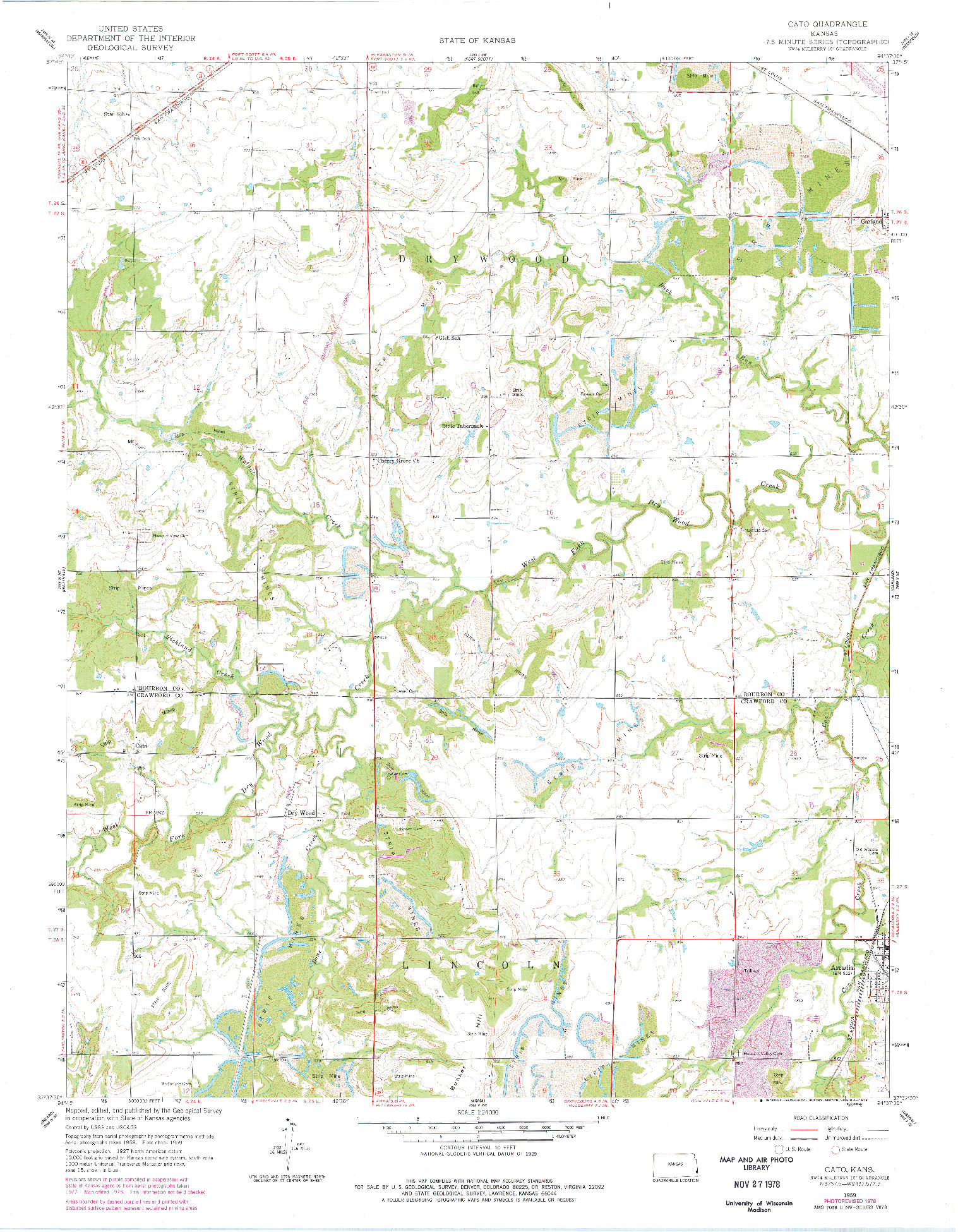 USGS 1:24000-SCALE QUADRANGLE FOR CATO, KS 1959