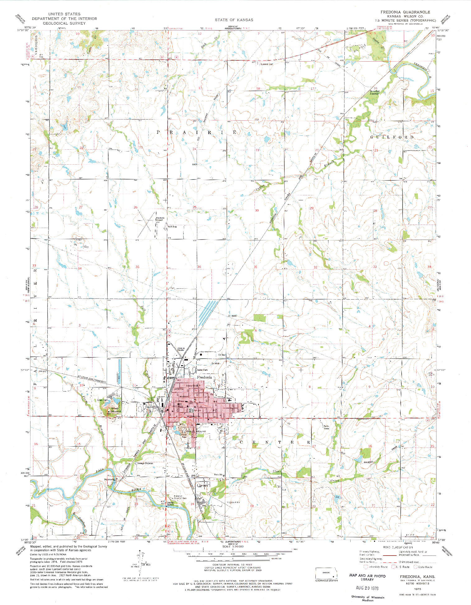 USGS 1:24000-SCALE QUADRANGLE FOR FREDONIA, KS 1975