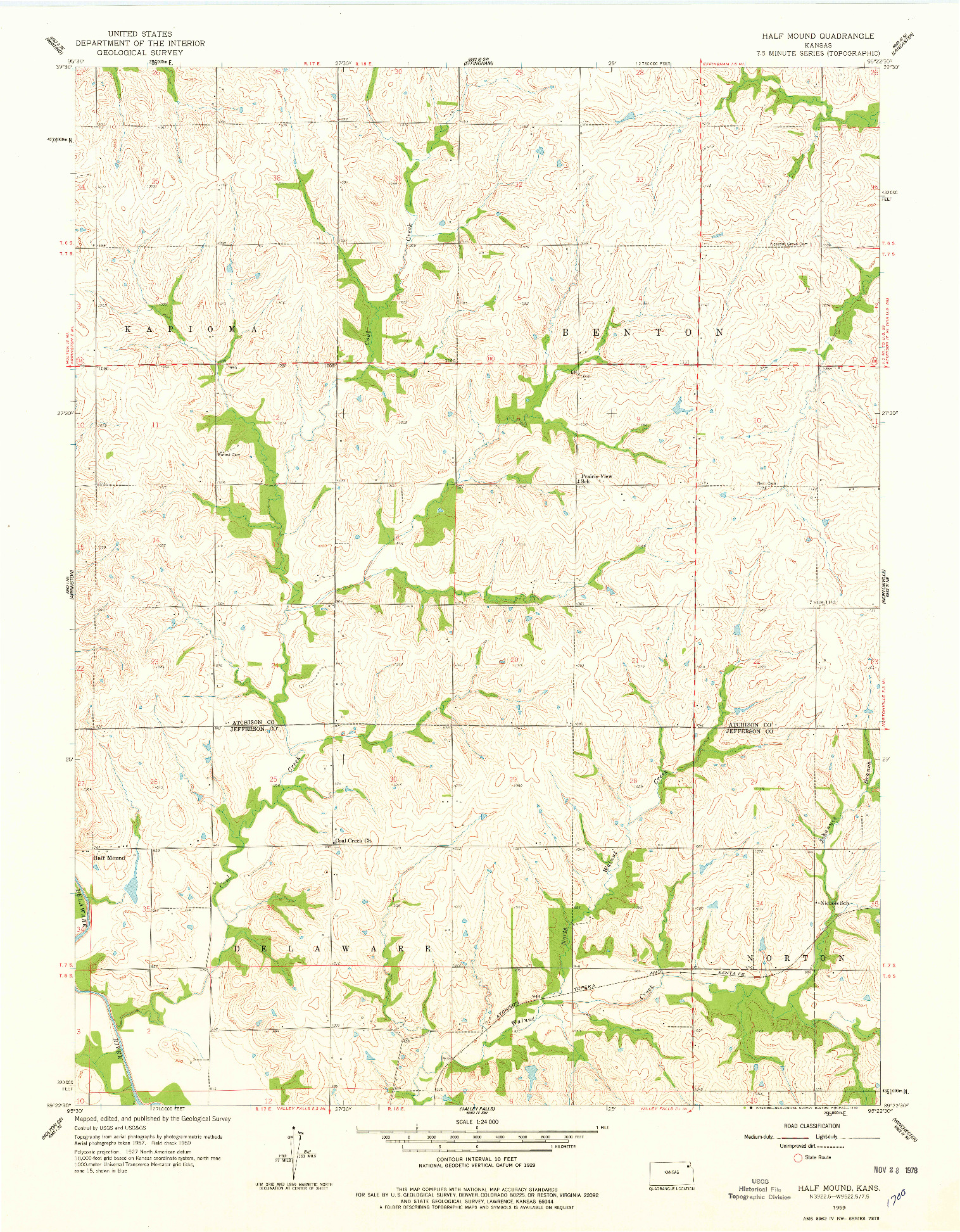 USGS 1:24000-SCALE QUADRANGLE FOR HALF MOUND, KS 1959