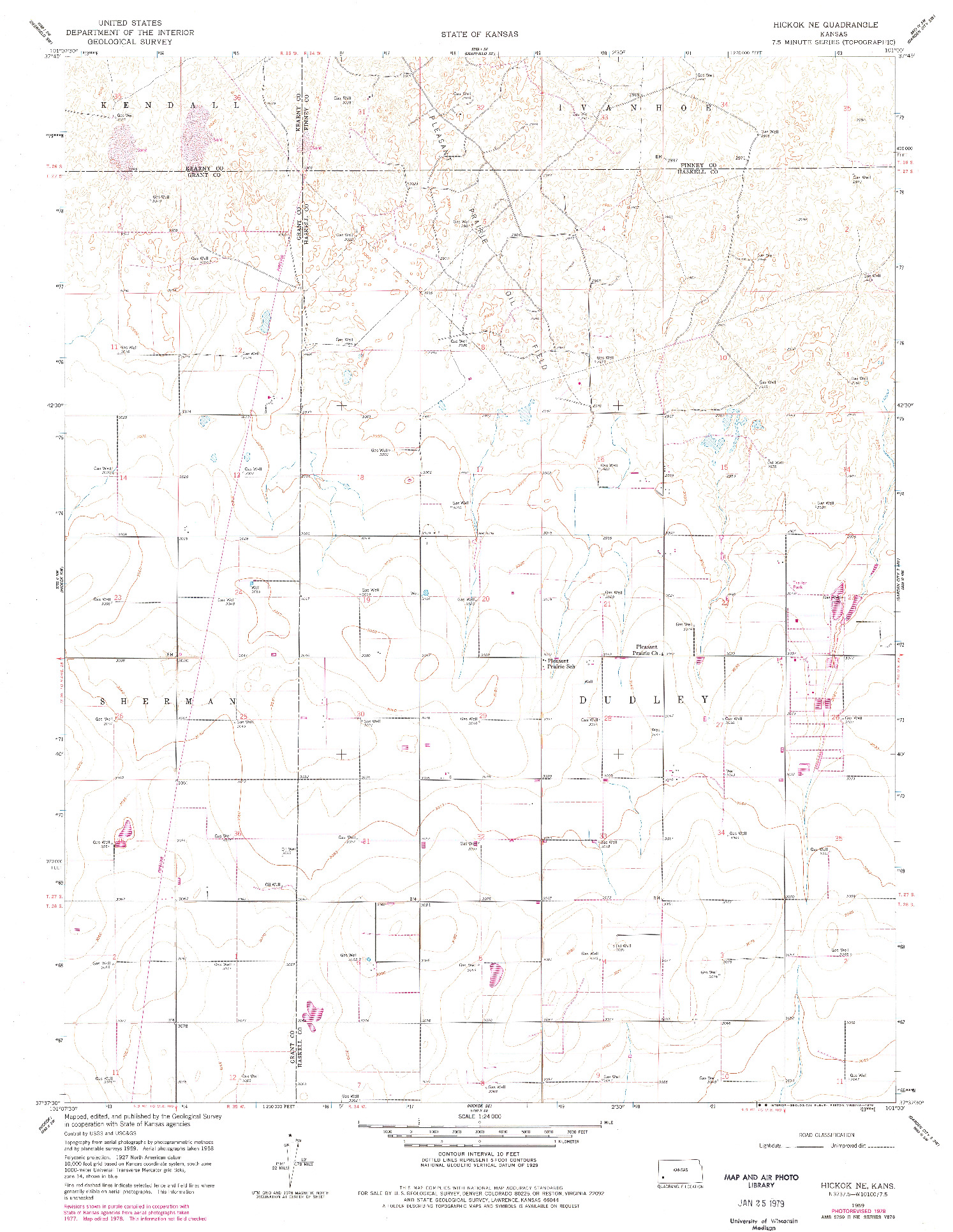 USGS 1:24000-SCALE QUADRANGLE FOR HICKOK NE, KS 1959