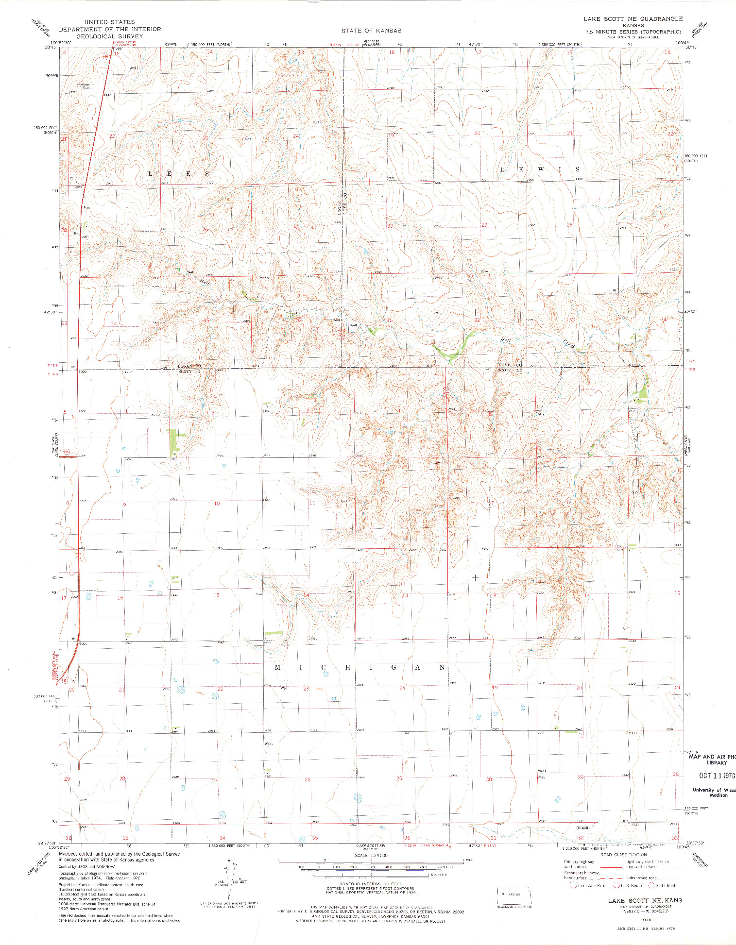 USGS 1:24000-SCALE QUADRANGLE FOR LAKE SCOTT NE, KS 1976