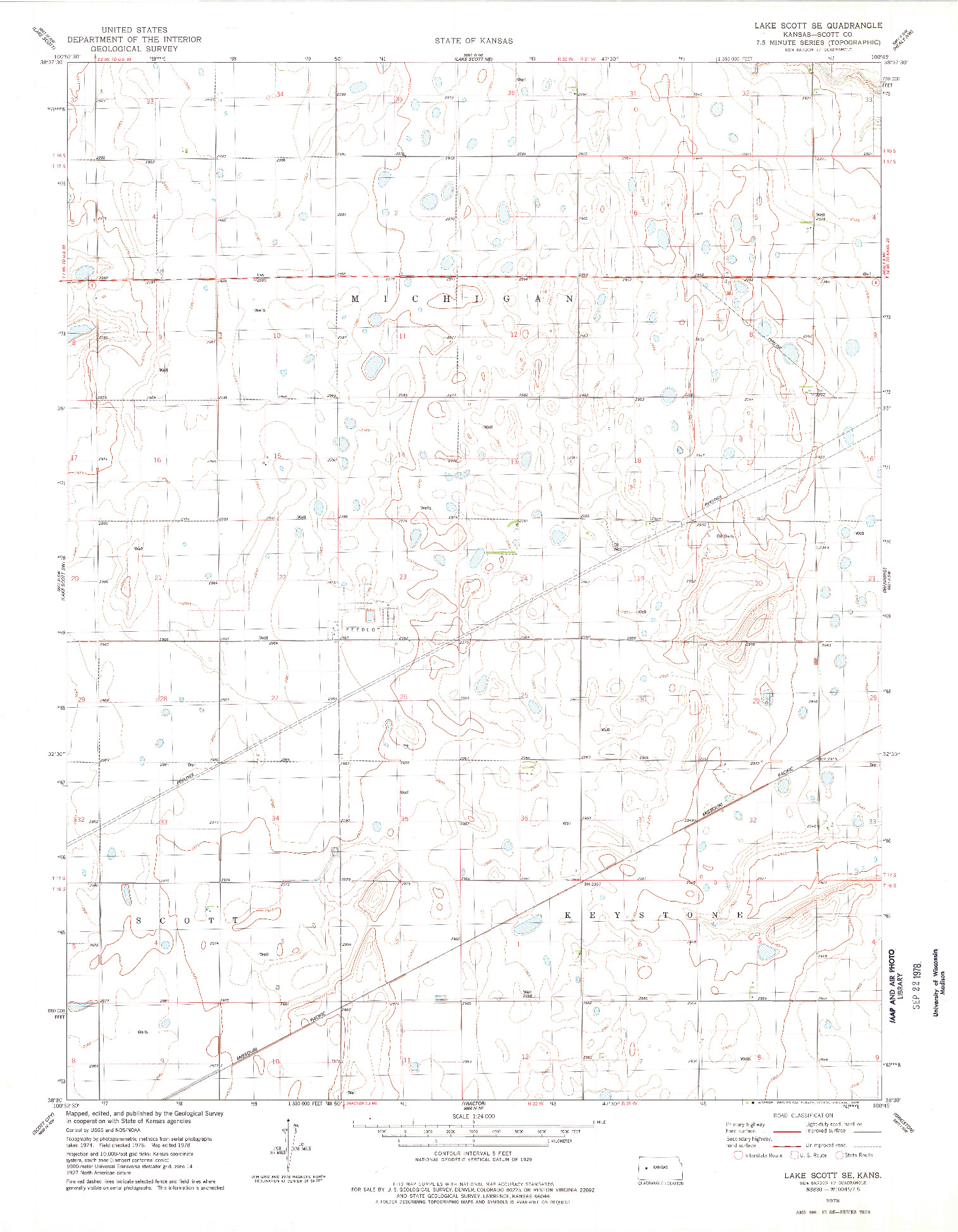 USGS 1:24000-SCALE QUADRANGLE FOR LAKE SCOTT SE, KS 1978