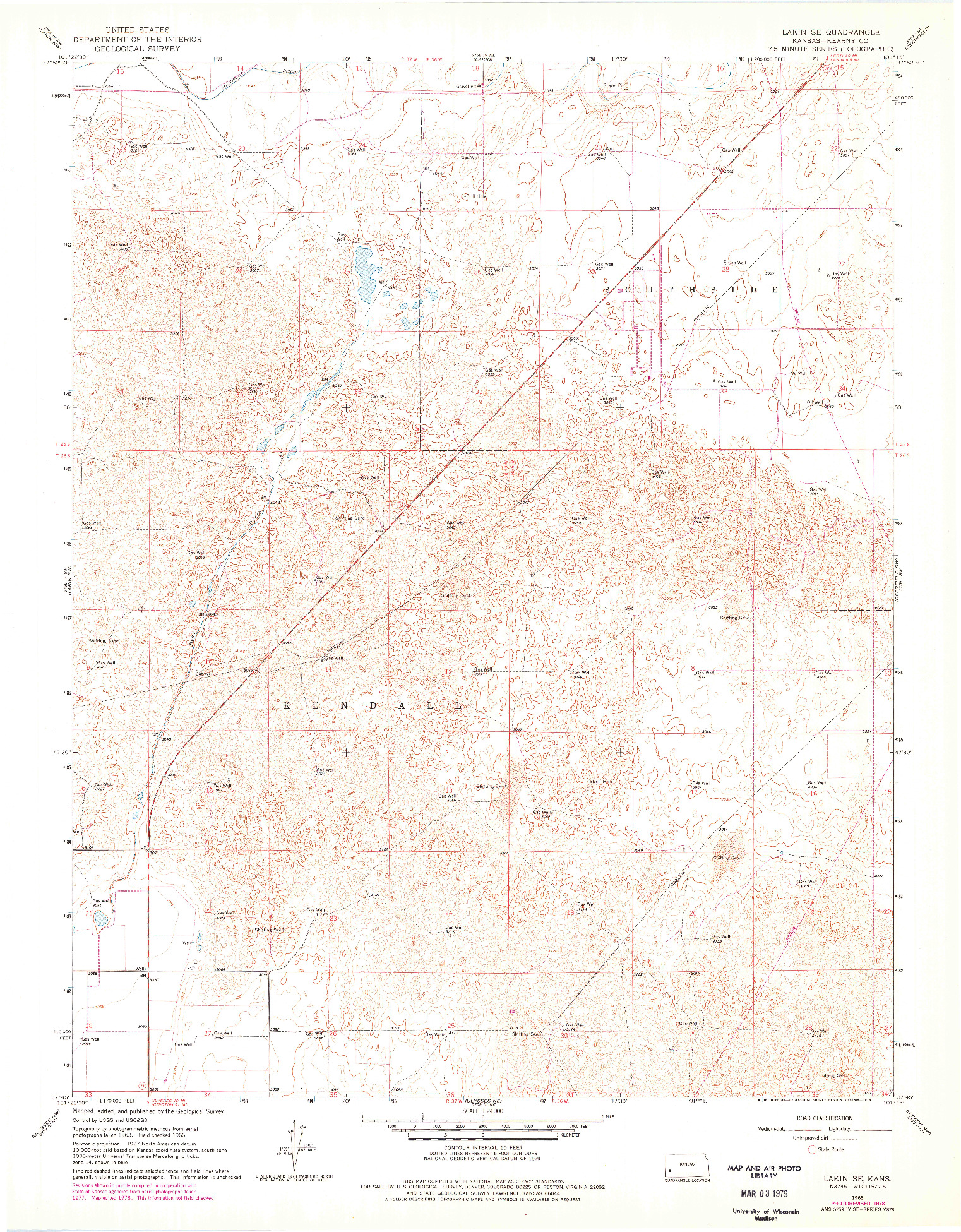 USGS 1:24000-SCALE QUADRANGLE FOR LAKIN SE, KS 1966