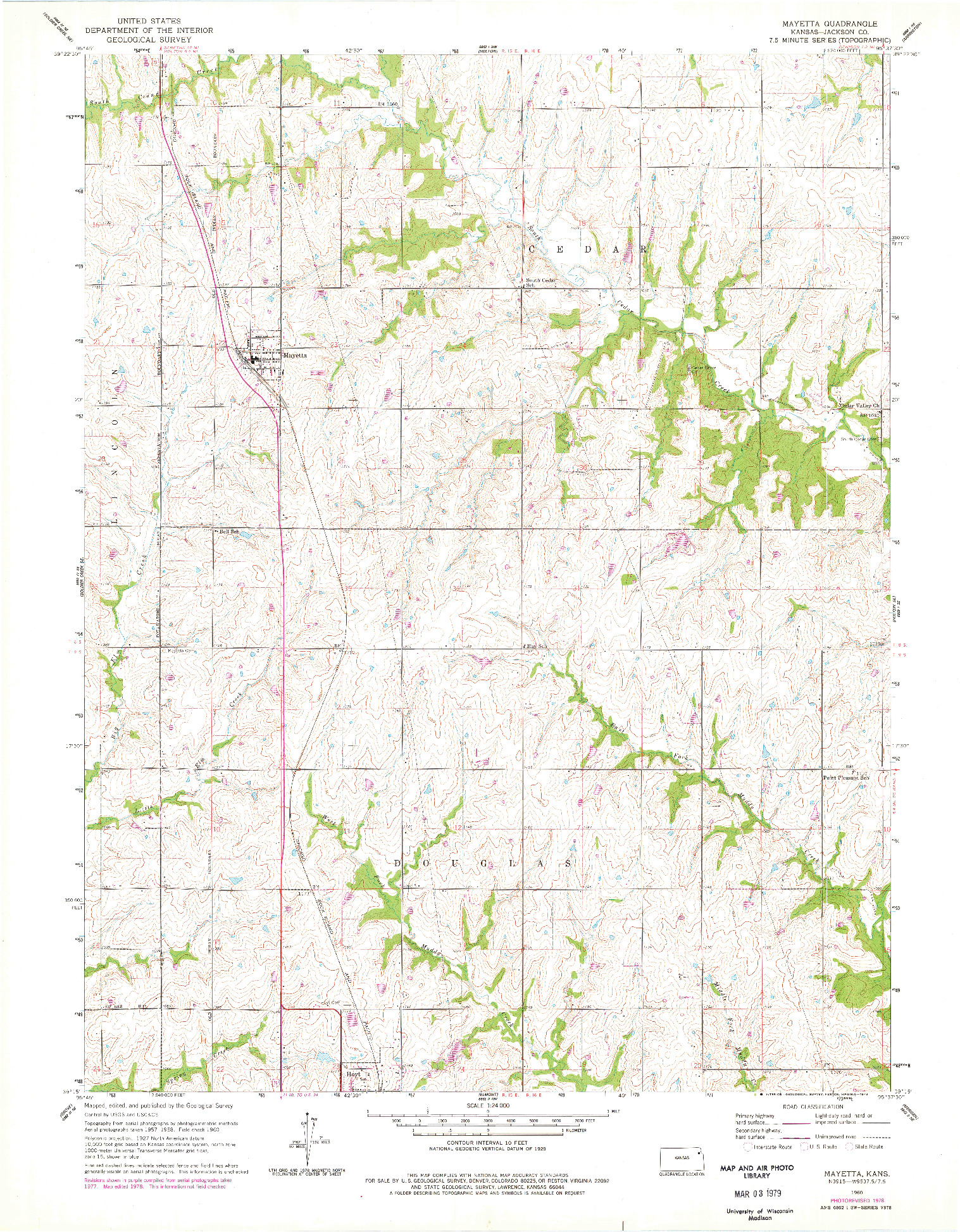 USGS 1:24000-SCALE QUADRANGLE FOR MAYETTA, KS 1960