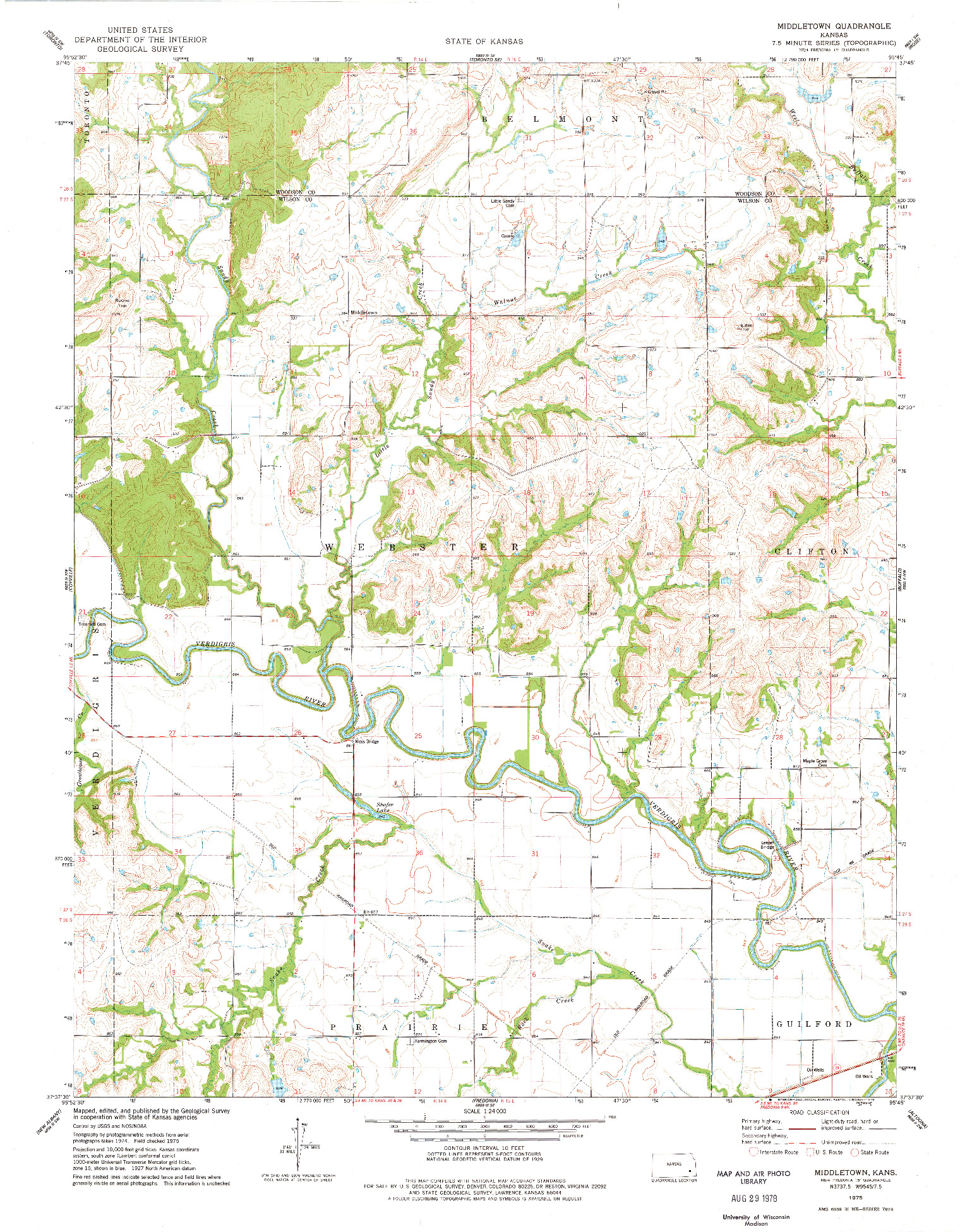 USGS 1:24000-SCALE QUADRANGLE FOR MIDDLETOWN, KS 1975