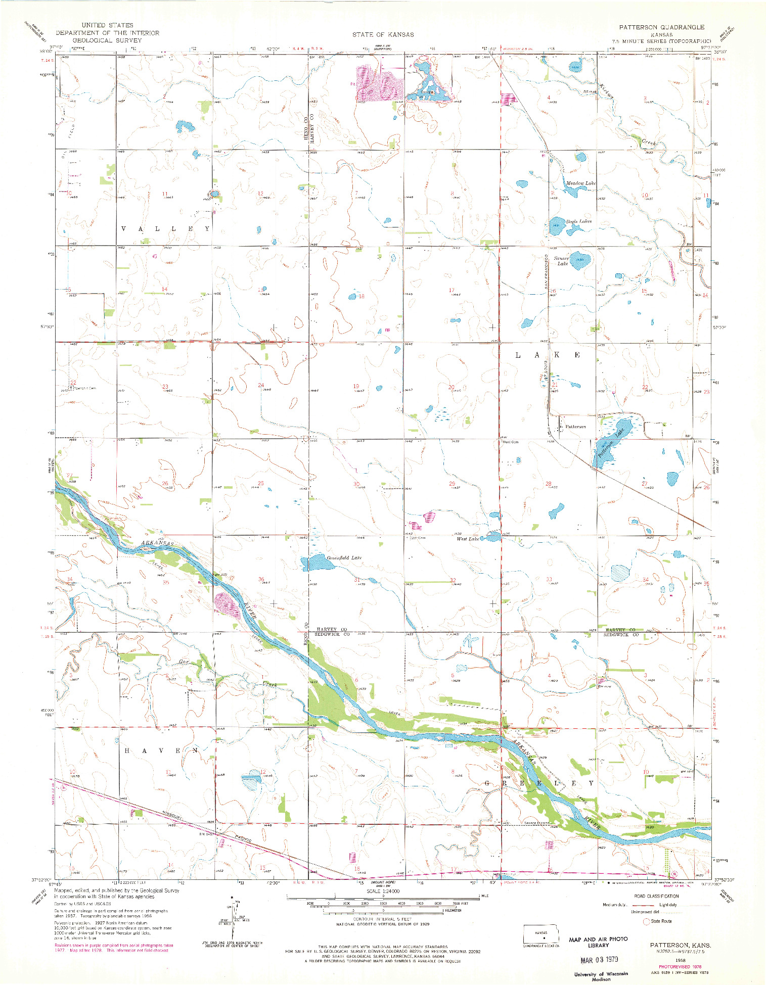 USGS 1:24000-SCALE QUADRANGLE FOR PATTERSON, KS 1958