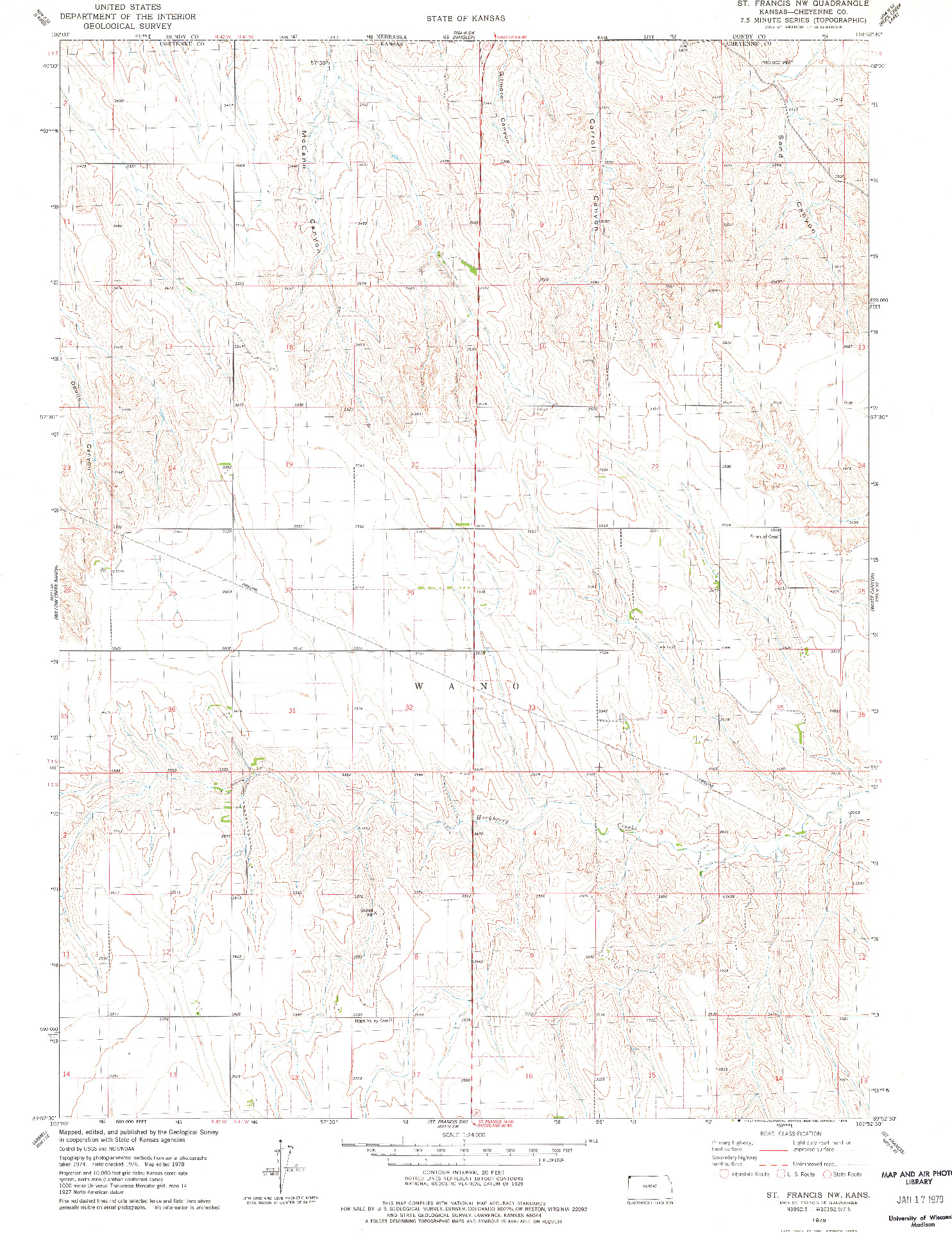 USGS 1:24000-SCALE QUADRANGLE FOR ST FRANCIS NW, KS 1978