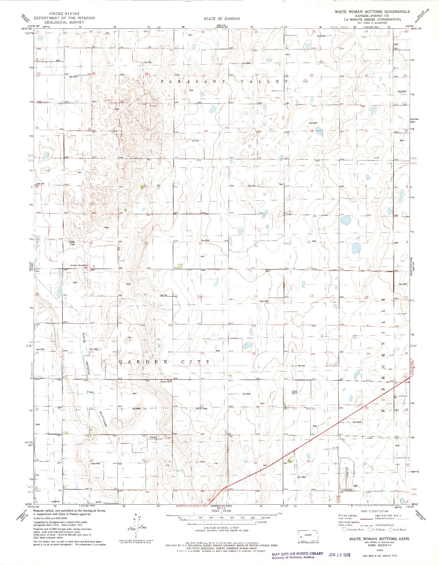 USGS 1:24000-SCALE QUADRANGLE FOR WHITE WOMAN BOTTOMS, KS 1976