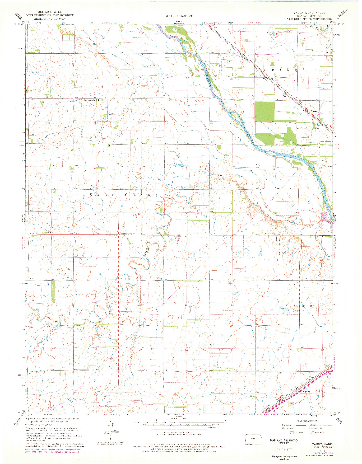 USGS 1:24000-SCALE QUADRANGLE FOR YAGGY, KS 1960