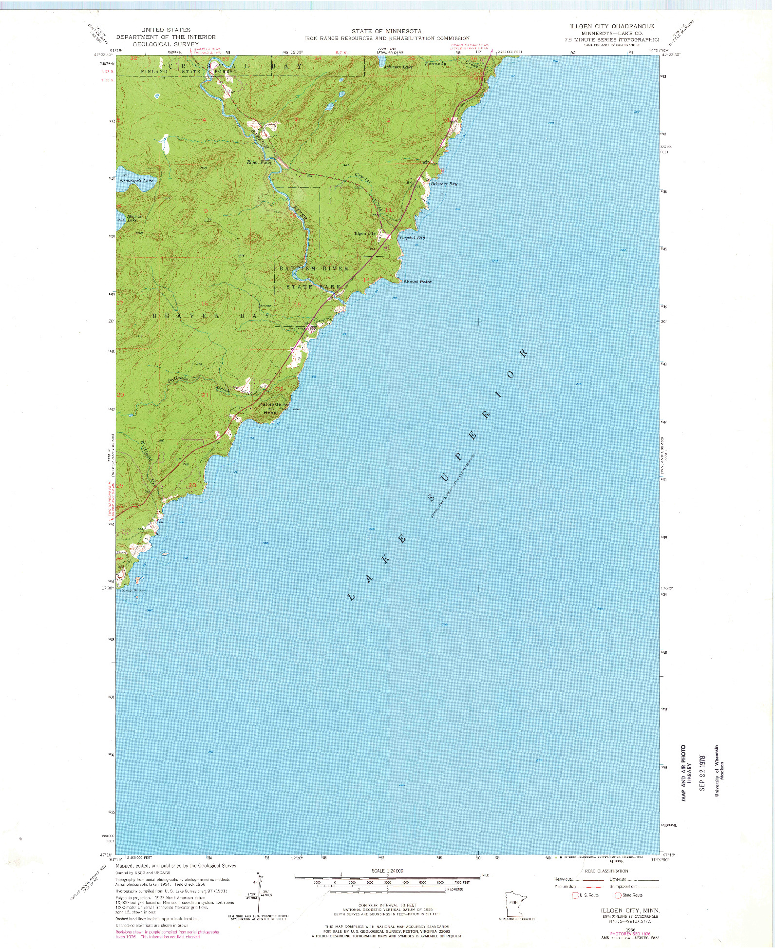 USGS 1:24000-SCALE QUADRANGLE FOR ILLGEN CITY, MN 1956