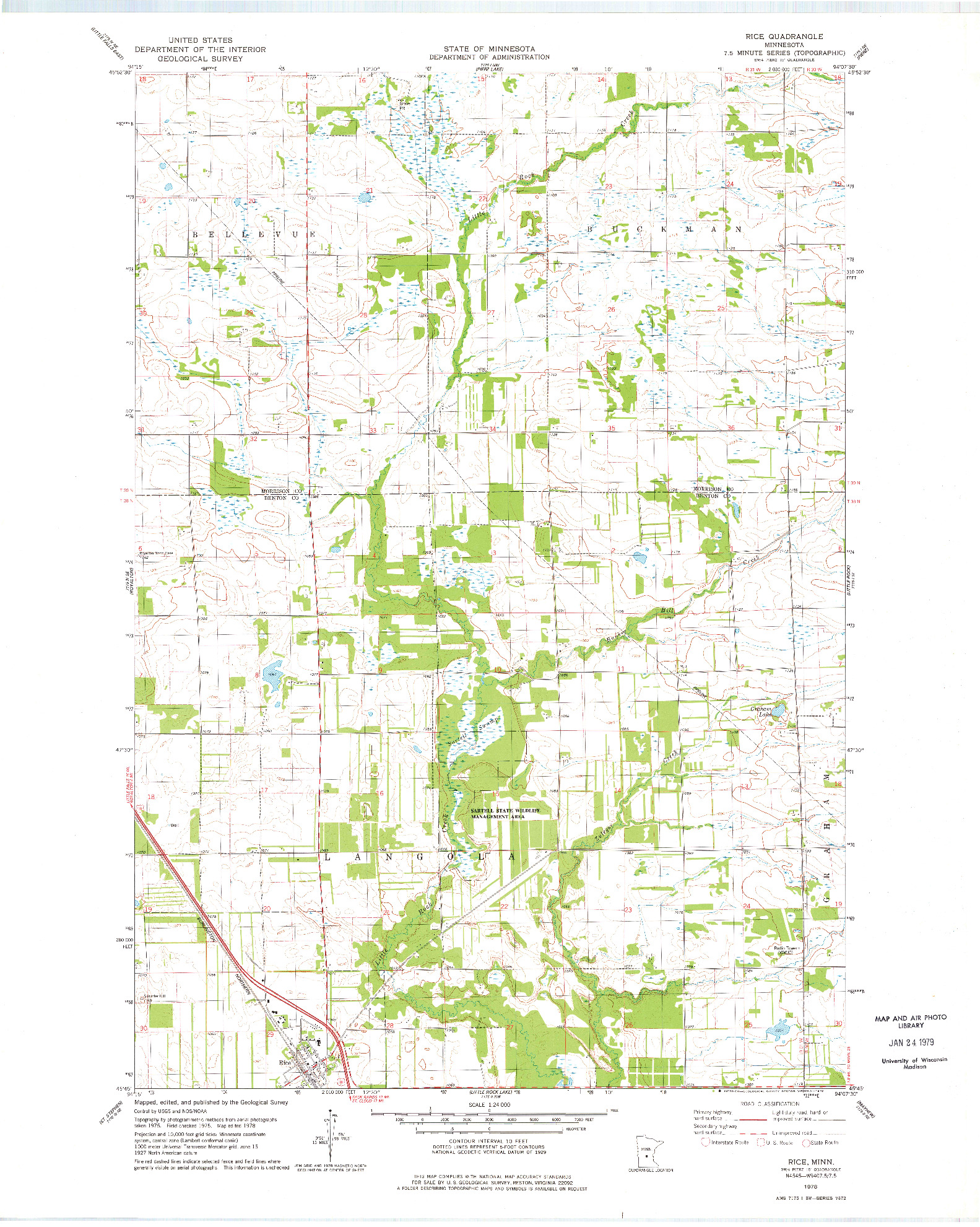 USGS 1:24000-SCALE QUADRANGLE FOR RICE, MN 1978