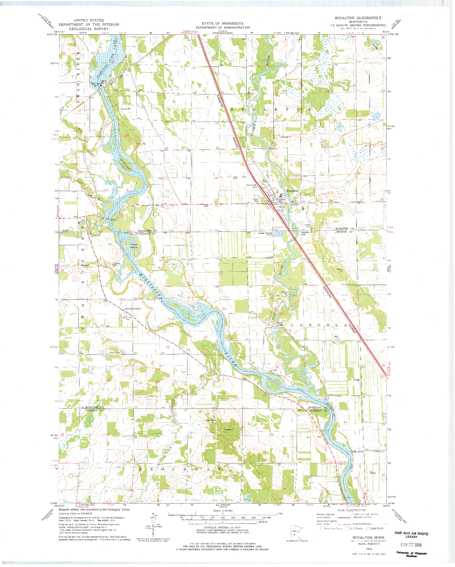USGS 1:24000-SCALE QUADRANGLE FOR ROYALTON, MN 1978