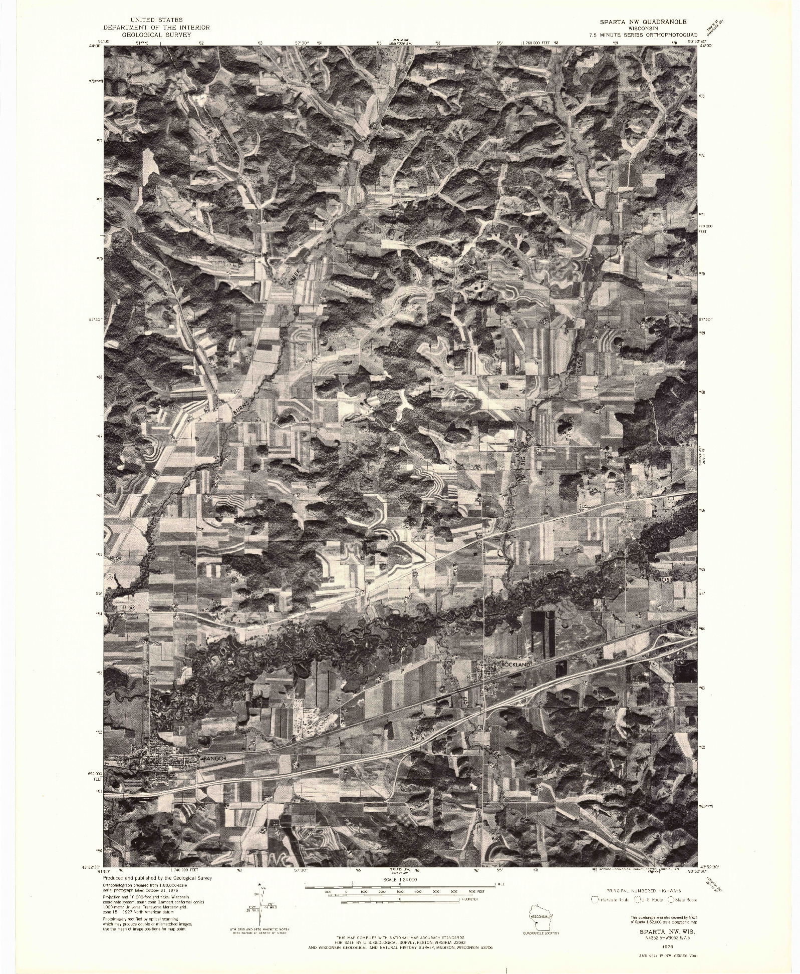 USGS 1:24000-SCALE QUADRANGLE FOR SPARTA NW, WI 1976