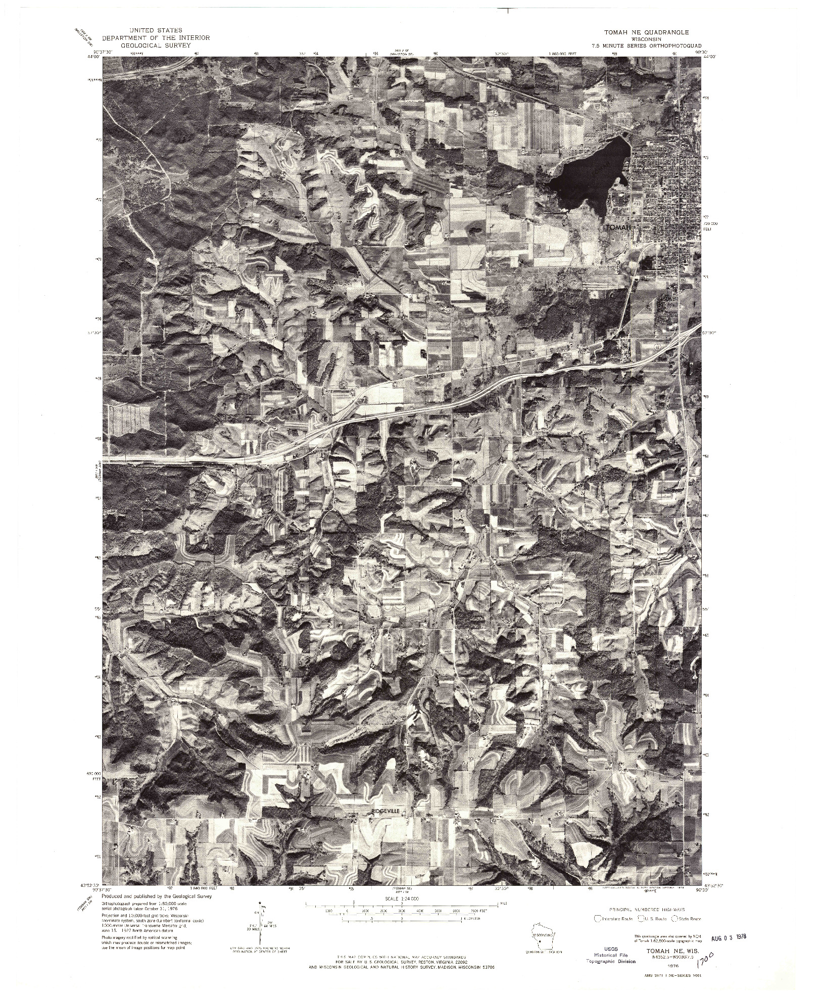 USGS 1:24000-SCALE QUADRANGLE FOR TOMAH NE, WI 1976