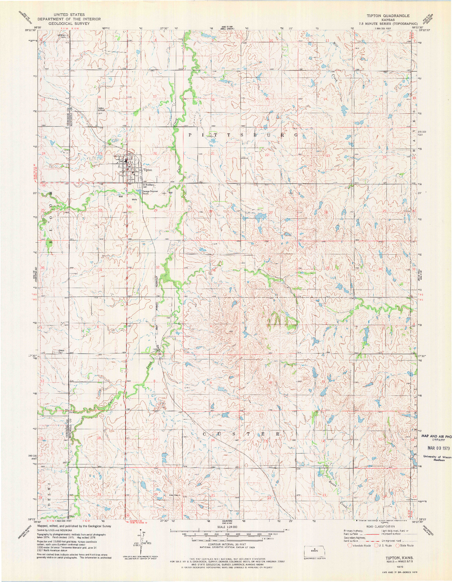 USGS 1:24000-SCALE QUADRANGLE FOR TIPTON, KS 1978