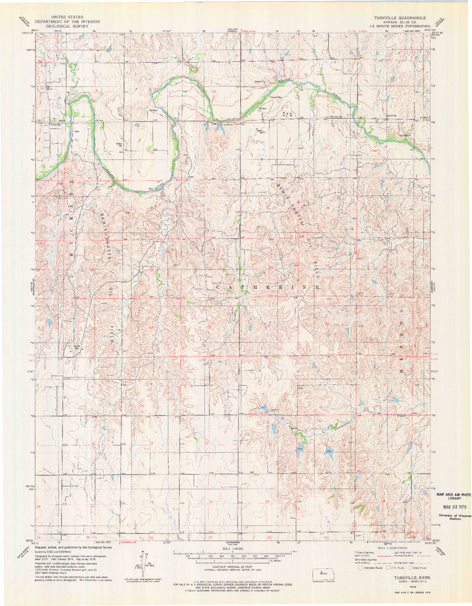 USGS 1:24000-SCALE QUADRANGLE FOR TURKVILLE, KS 1978