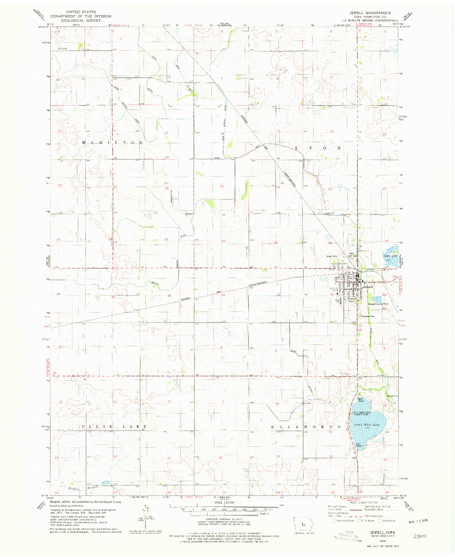 USGS 1:24000-SCALE QUADRANGLE FOR JEWELL, IA 1978
