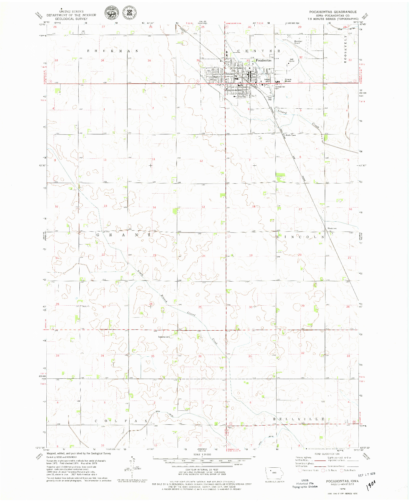 USGS 1:24000-SCALE QUADRANGLE FOR POCAHONTAS, IA 1979