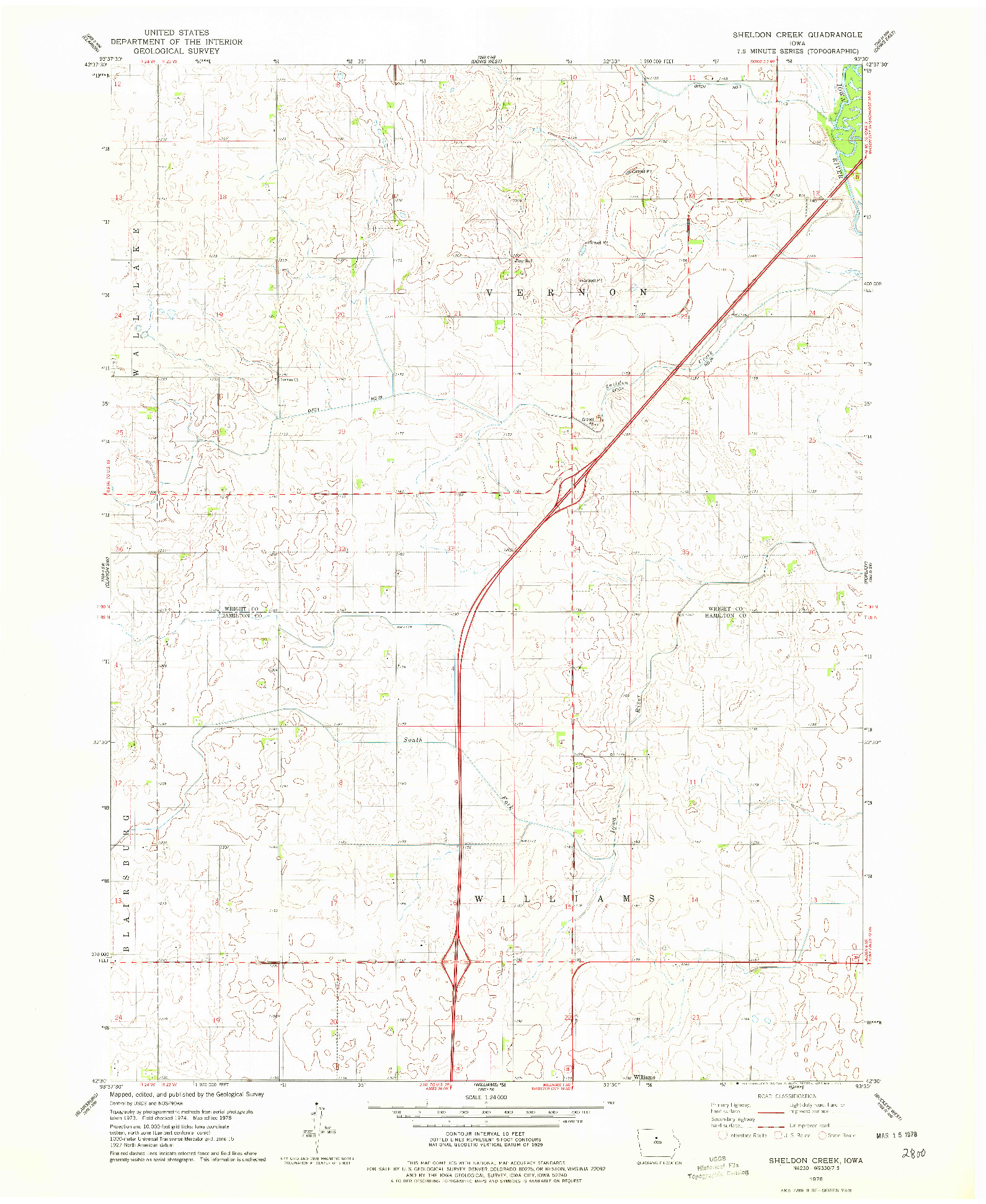 USGS 1:24000-SCALE QUADRANGLE FOR SHELDON CREEK, IA 1978