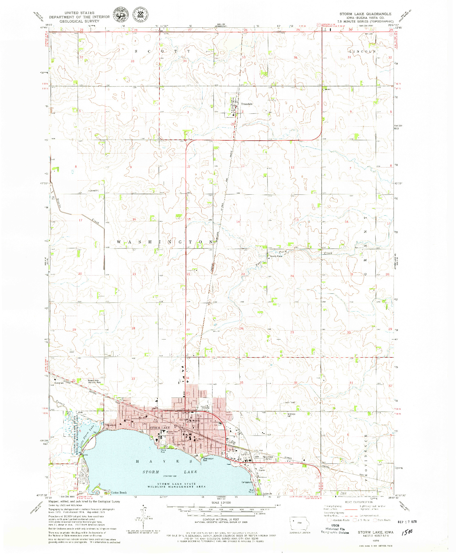 USGS 1:24000-SCALE QUADRANGLE FOR STORM LAKE, IA 1979