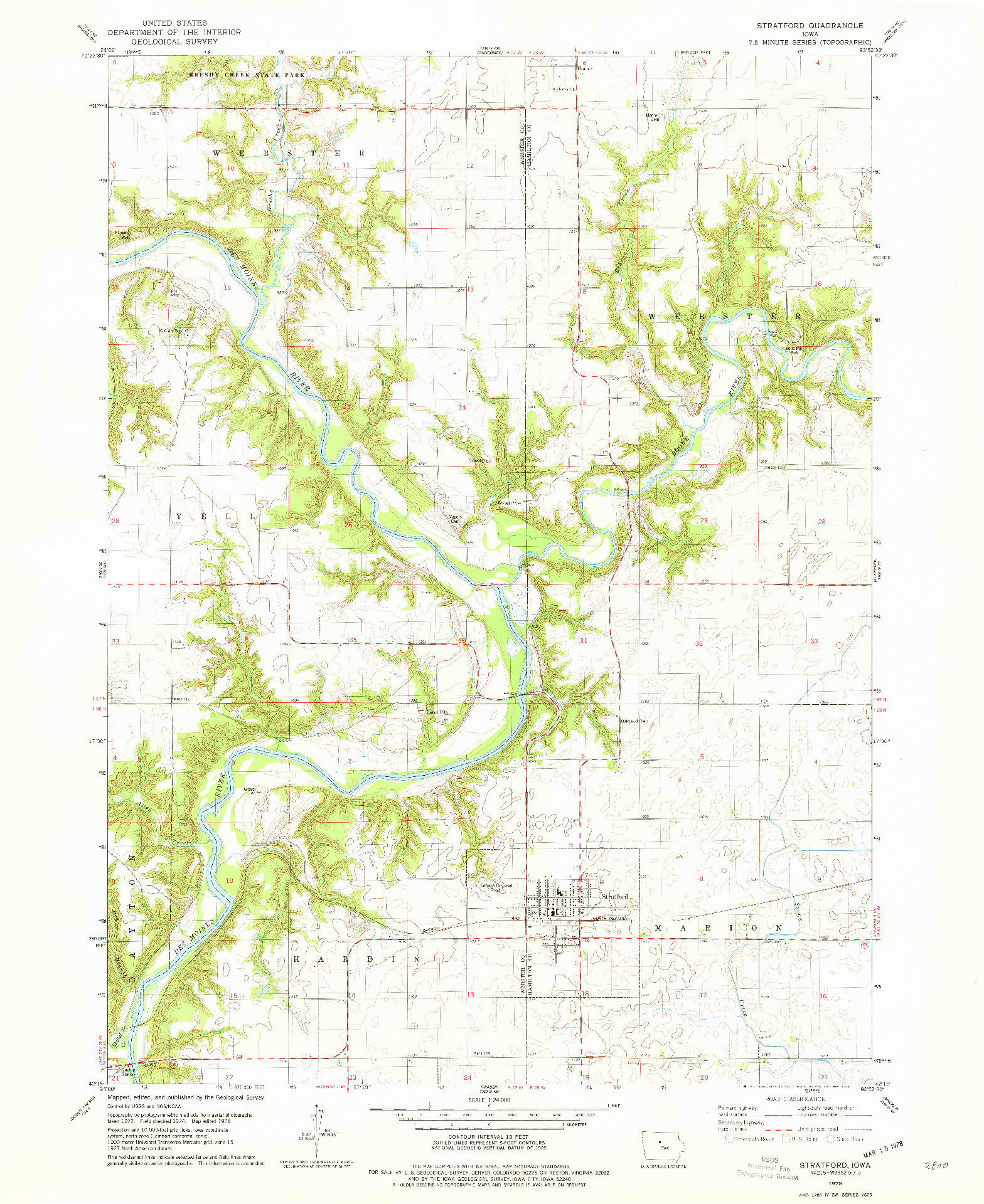USGS 1:24000-SCALE QUADRANGLE FOR STRATFORD, IA 1978