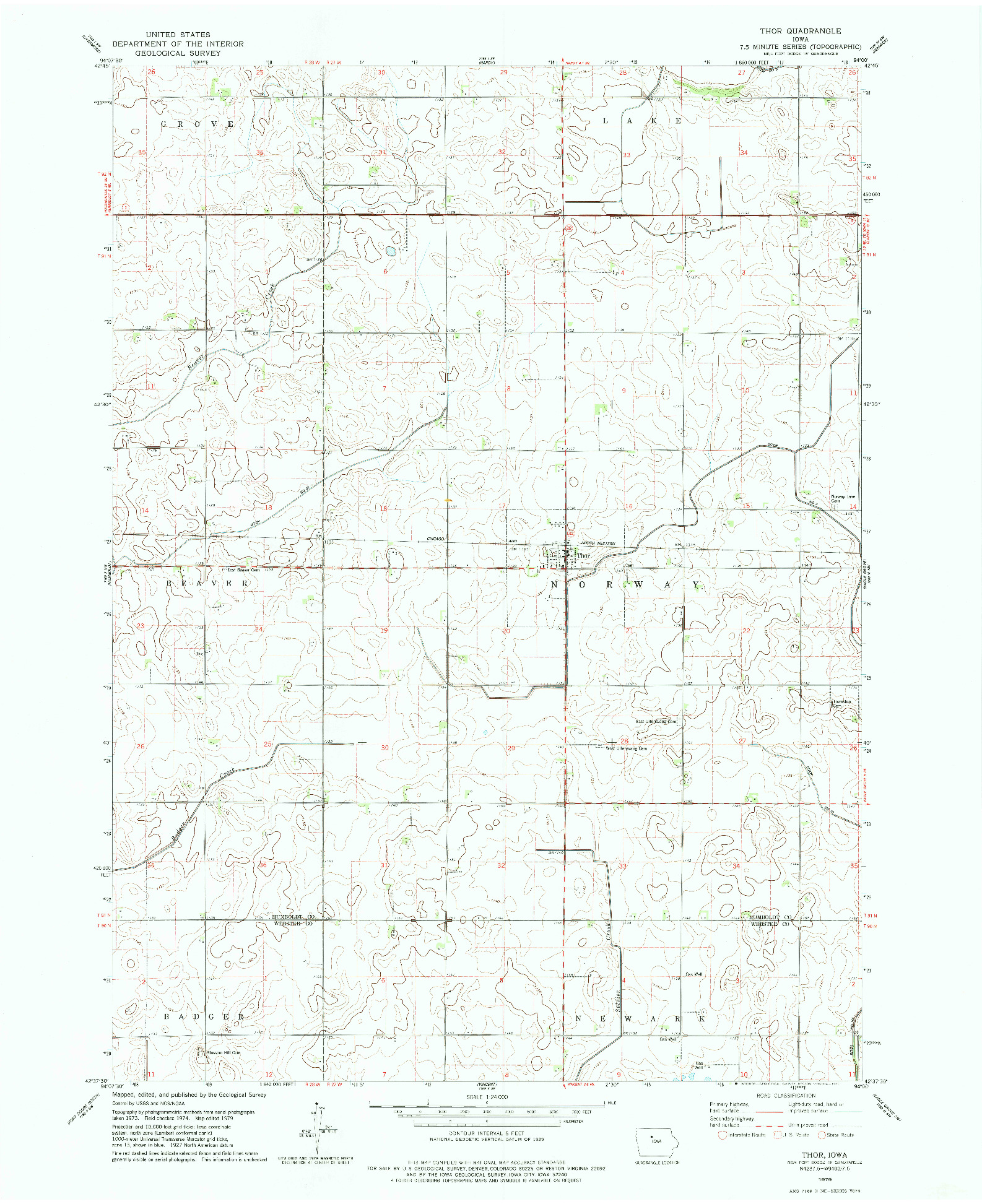 USGS 1:24000-SCALE QUADRANGLE FOR THOR, IA 1979