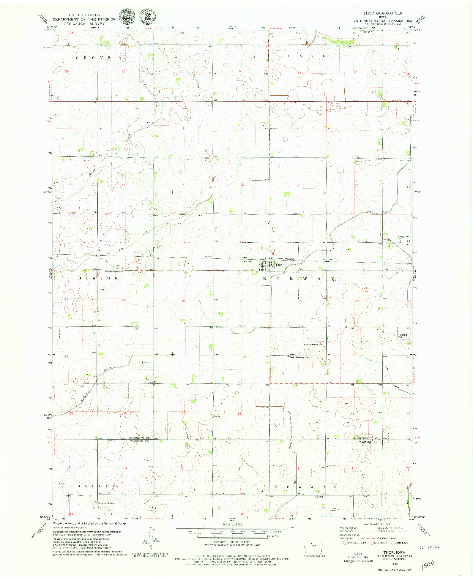 USGS 1:24000-SCALE QUADRANGLE FOR THOR, IA 1979