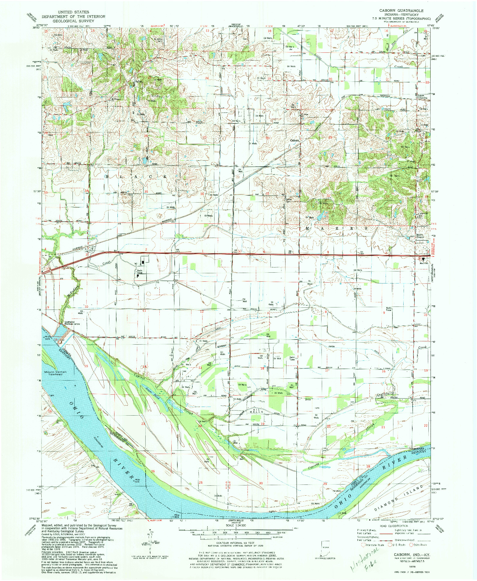 USGS 1:24000-SCALE QUADRANGLE FOR CABORN, IN 1978