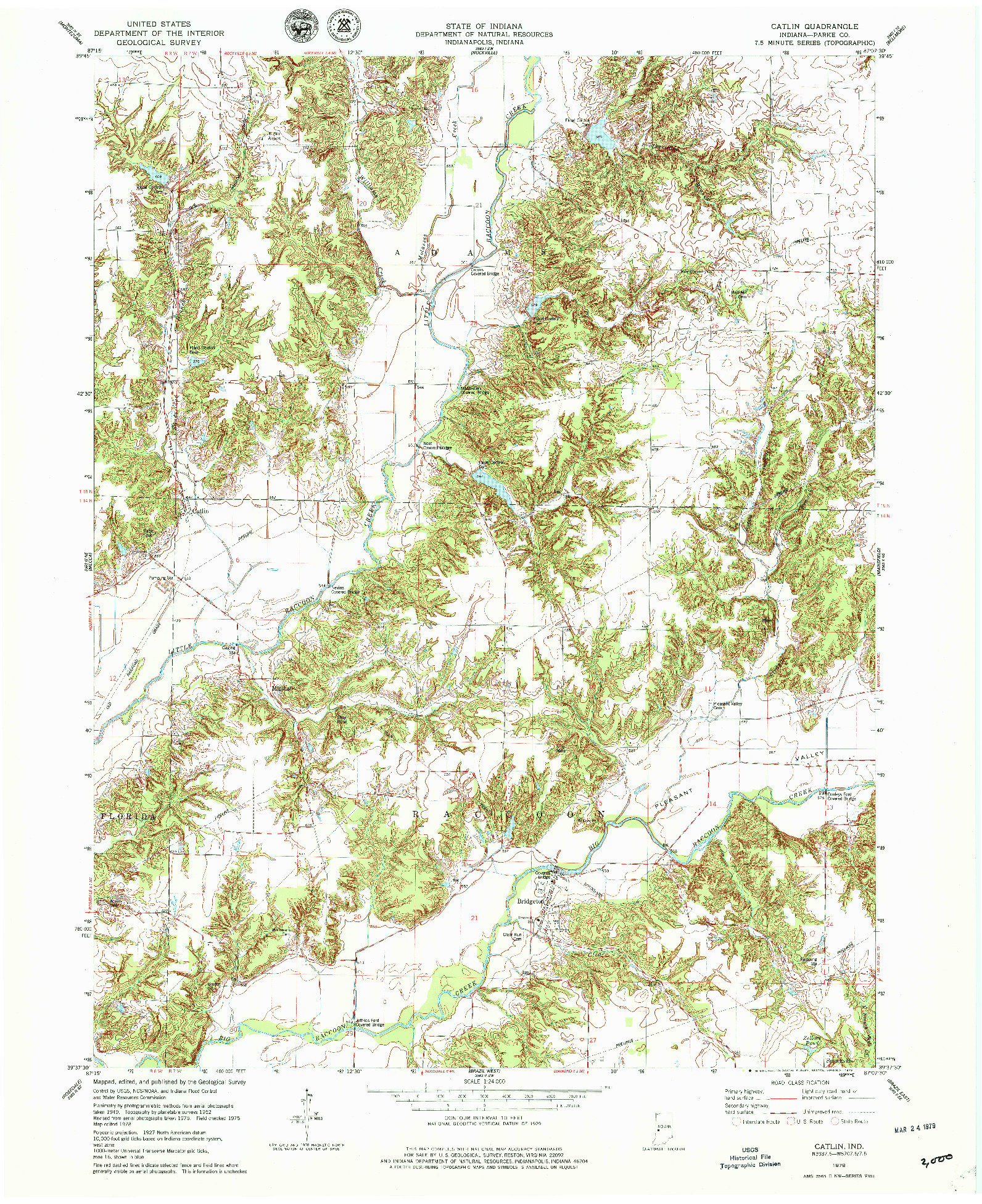 USGS 1:24000-SCALE QUADRANGLE FOR CATLIN, IN 1978