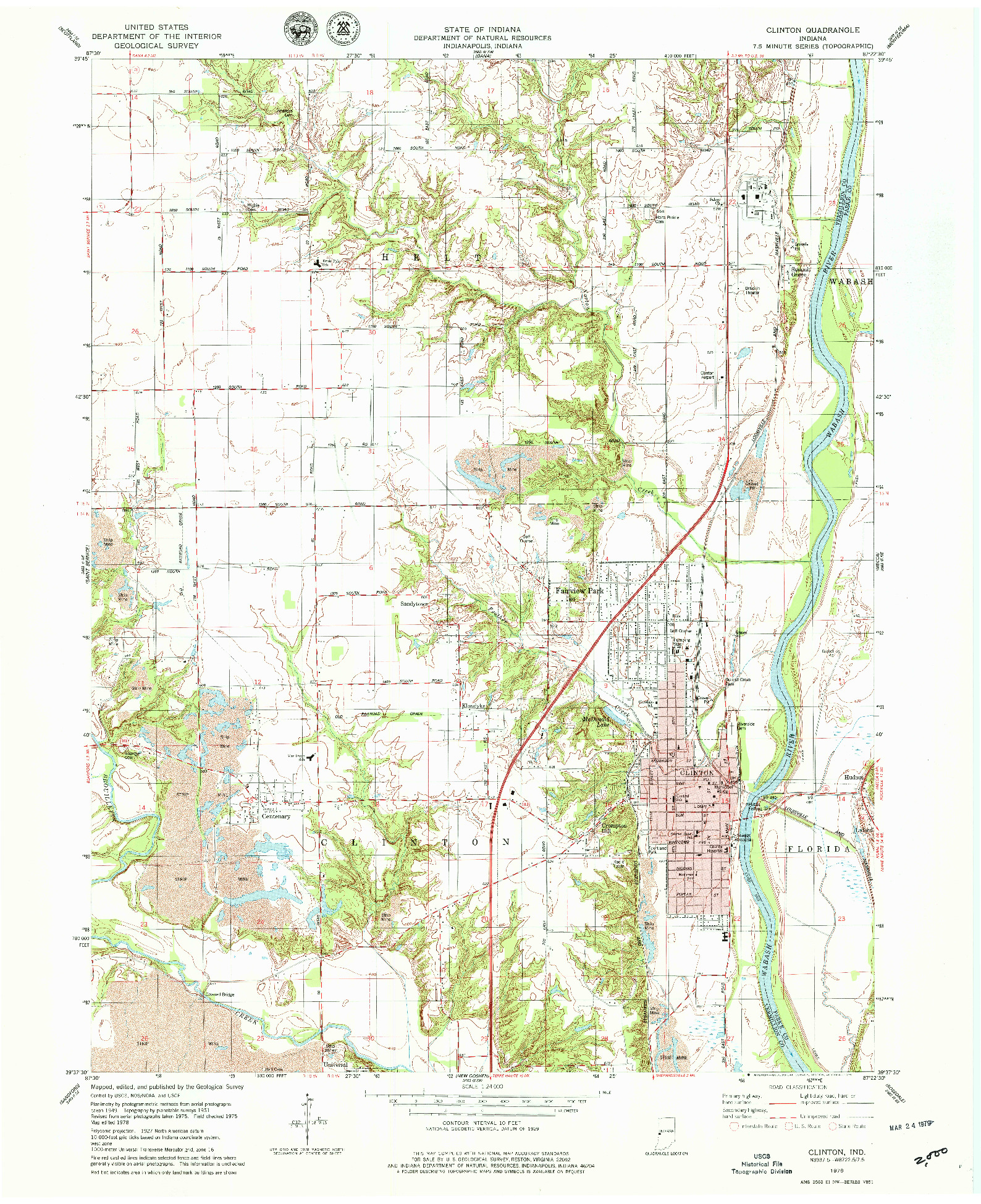 USGS 1:24000-SCALE QUADRANGLE FOR CLINTON, IN 1978