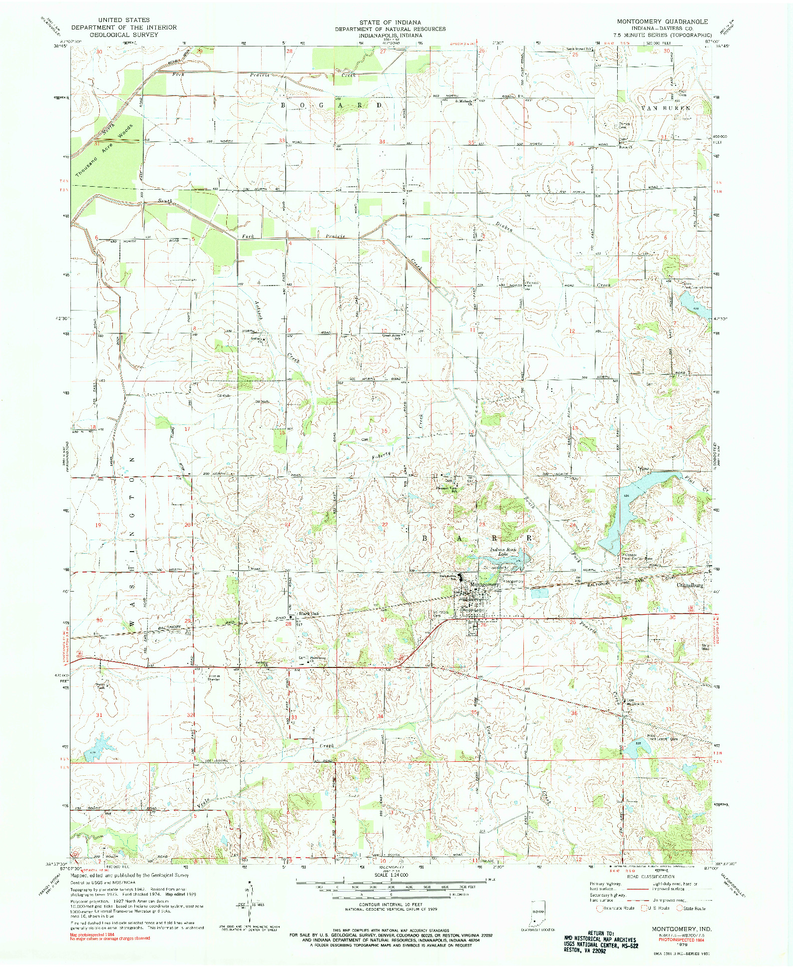 USGS 1:24000-SCALE QUADRANGLE FOR MONTGOMERY, IN 1979