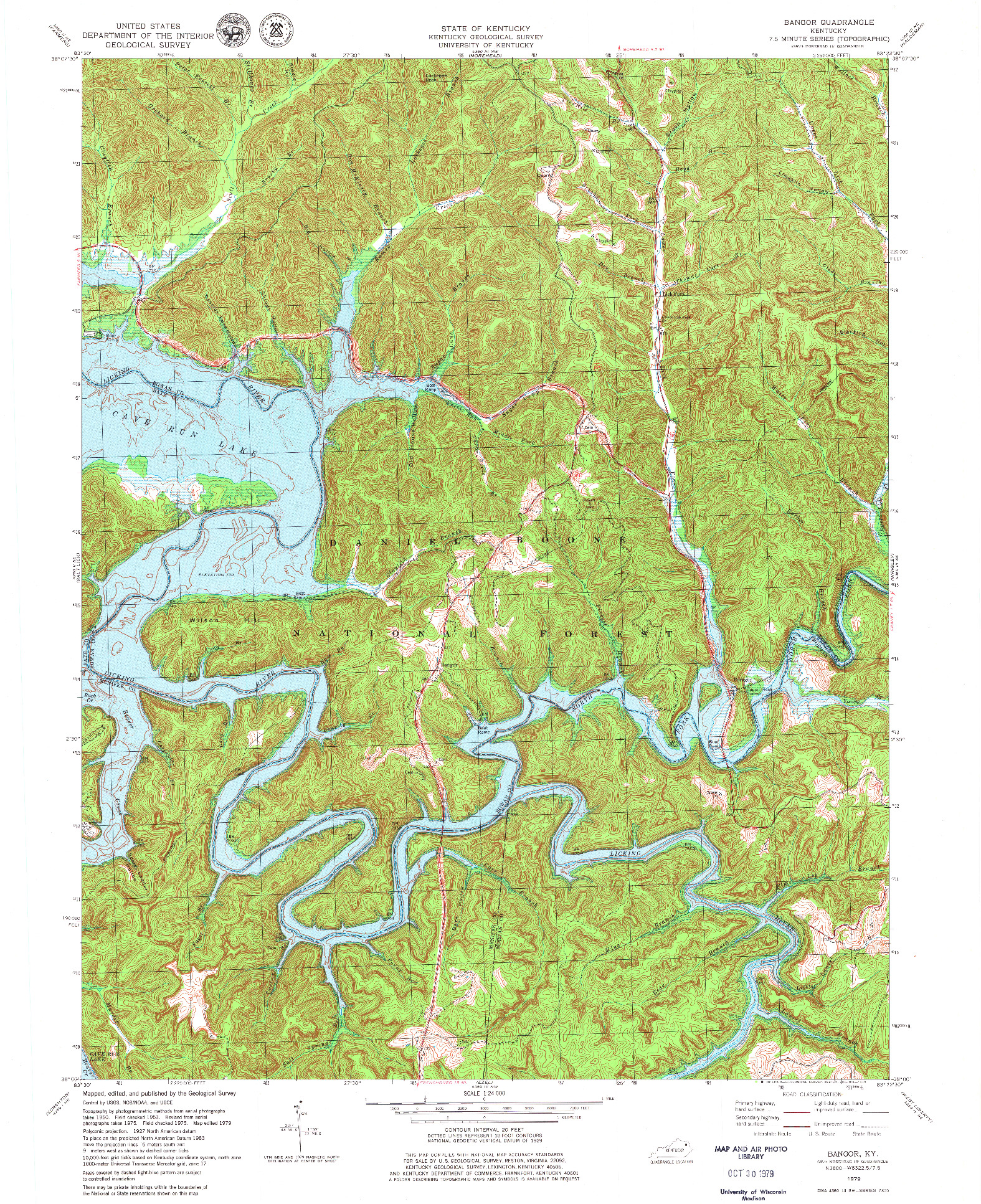 USGS 1:24000-SCALE QUADRANGLE FOR BANGOR, KY 1979