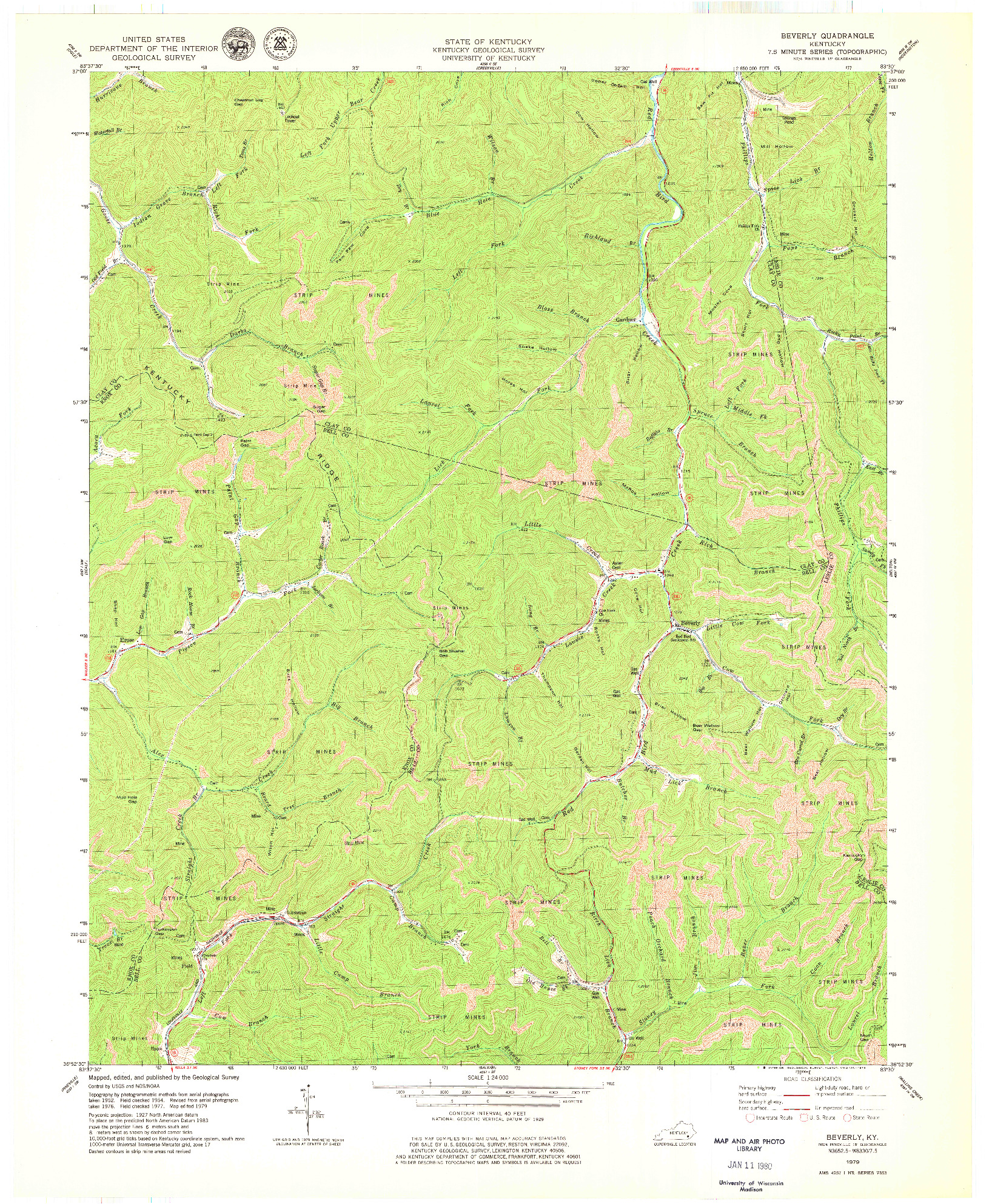 USGS 1:24000-SCALE QUADRANGLE FOR BEVERLY, KY 1979