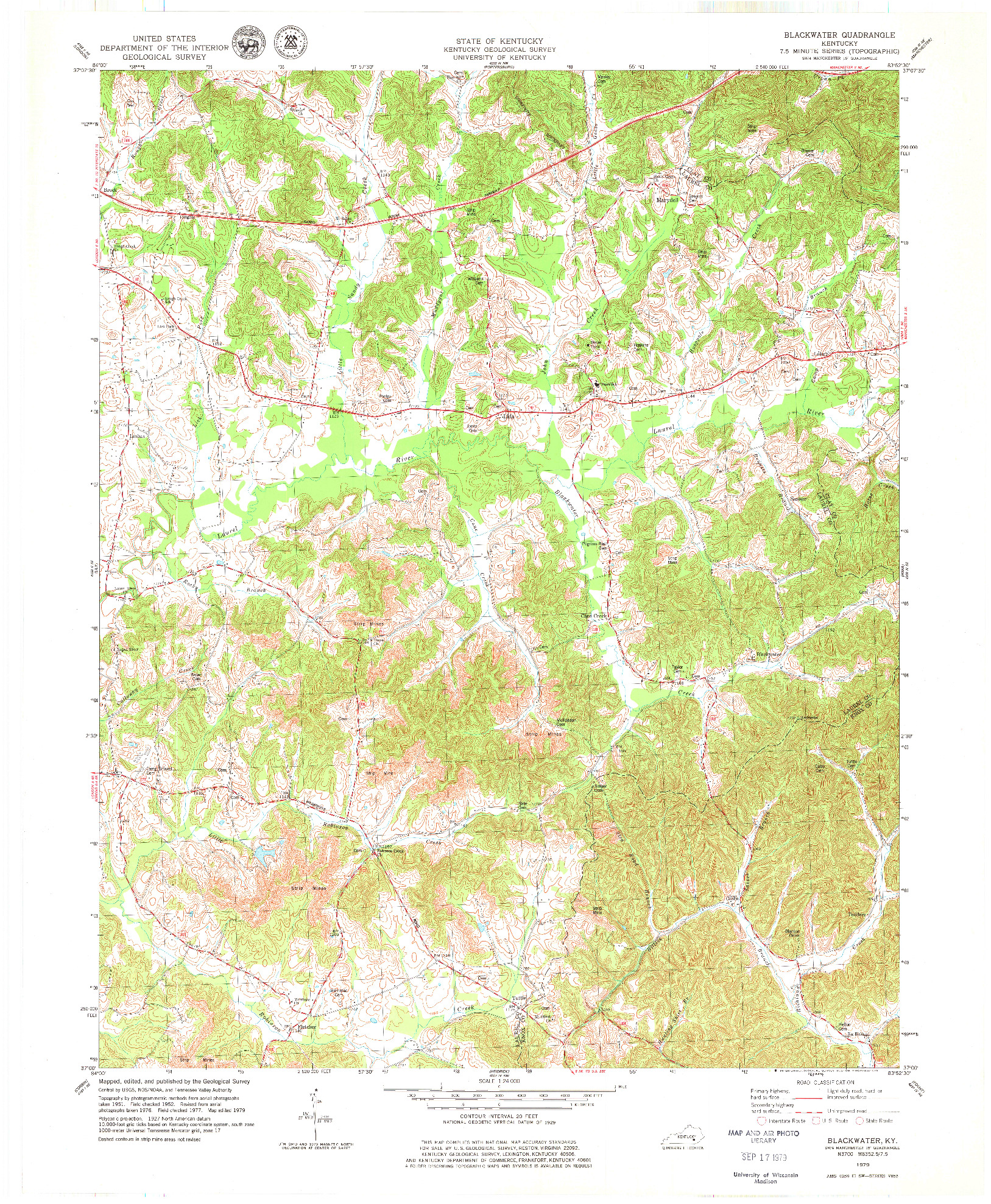 USGS 1:24000-SCALE QUADRANGLE FOR BLACKWATER, KY 1979