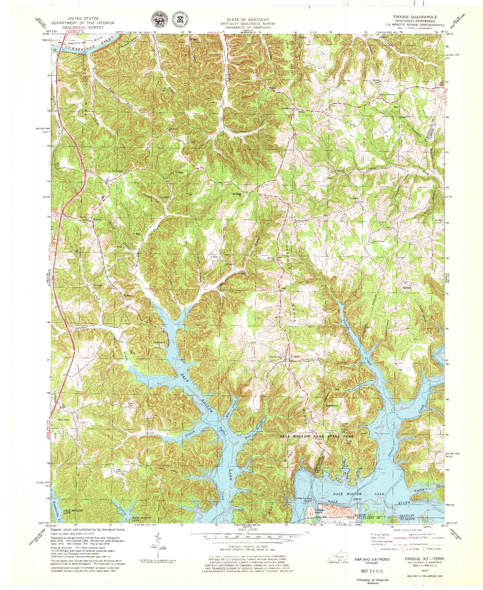 USGS 1:24000-SCALE QUADRANGLE FOR FROGUE, KY 1978