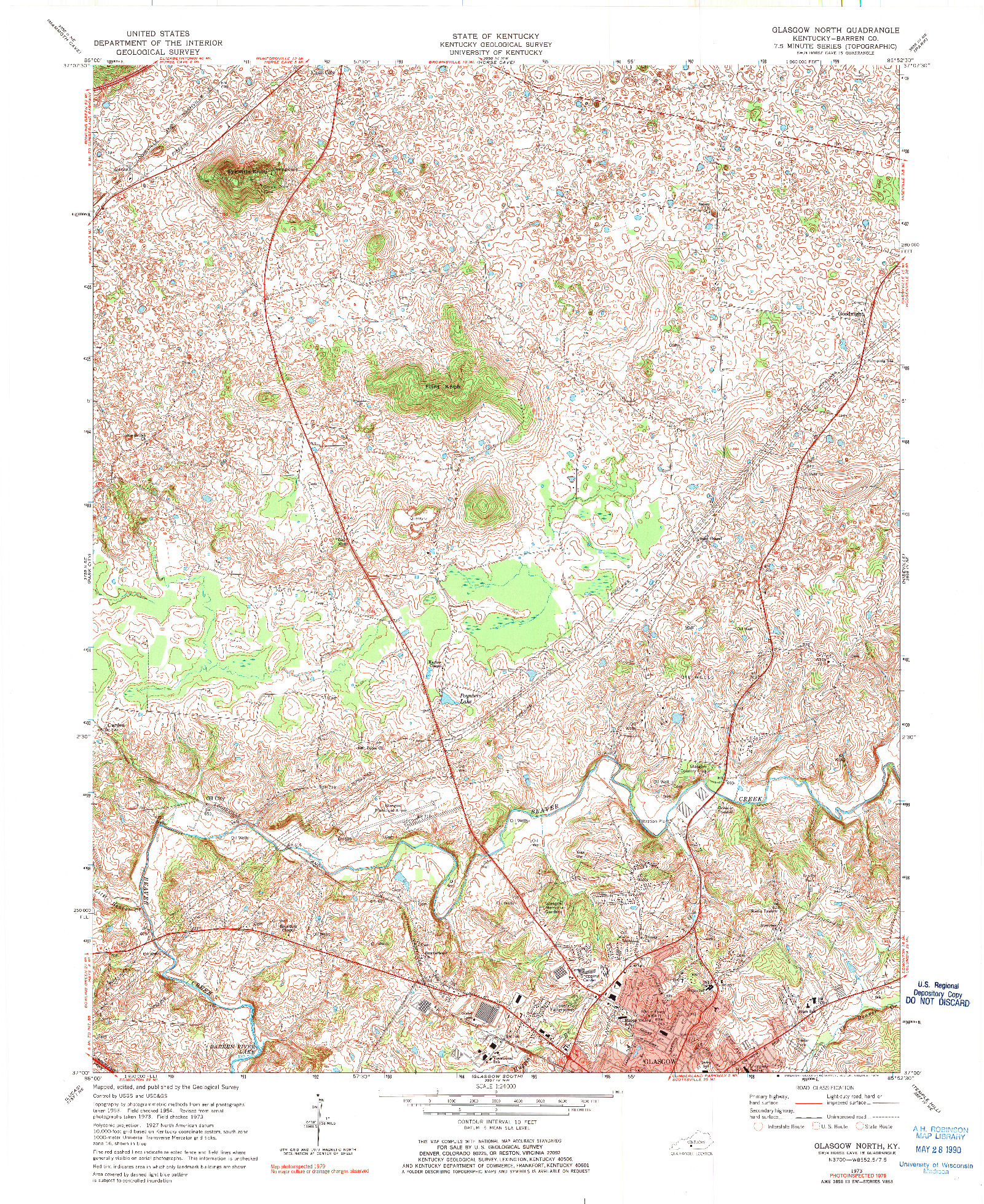 USGS 1:24000-SCALE QUADRANGLE FOR GLASGOW NORTH, KY 1973