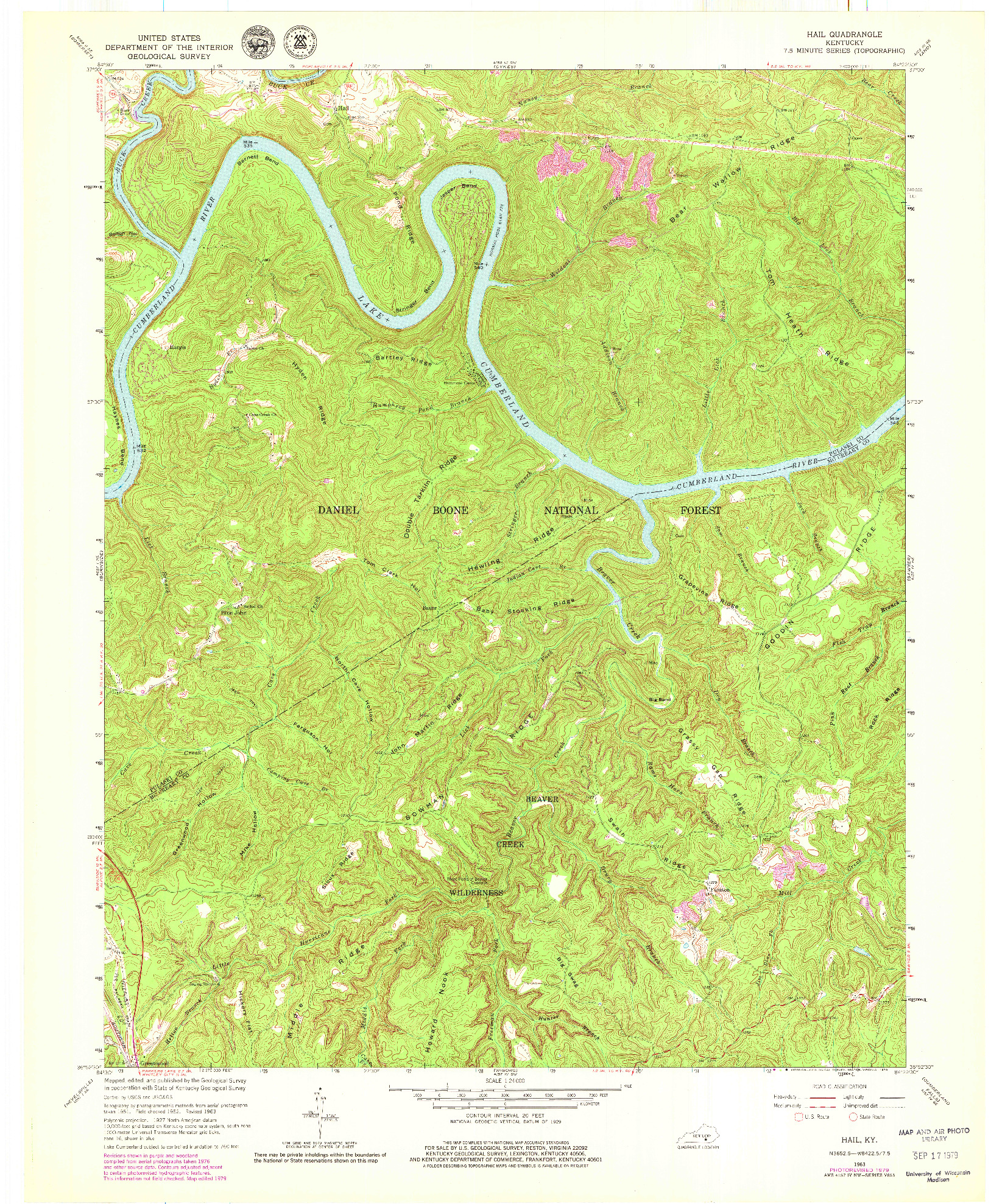 USGS 1:24000-SCALE QUADRANGLE FOR HAIL, KY 1963